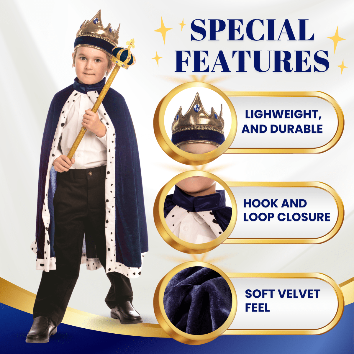 King Crown And Robe Costume - Kids