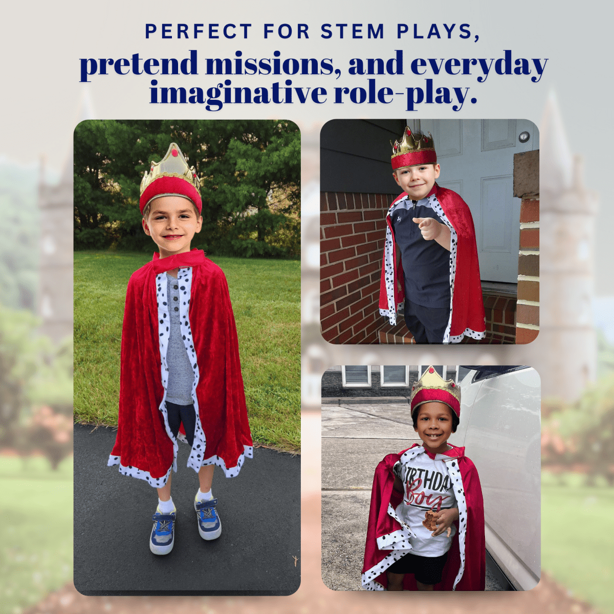 King Crown And Robe Costume - Kids