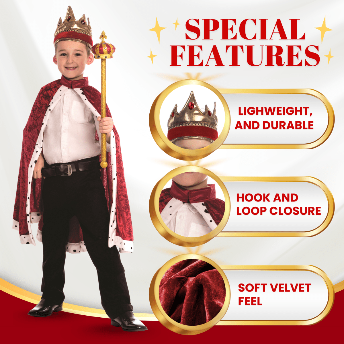 King Crown And Robe Costume - Kids