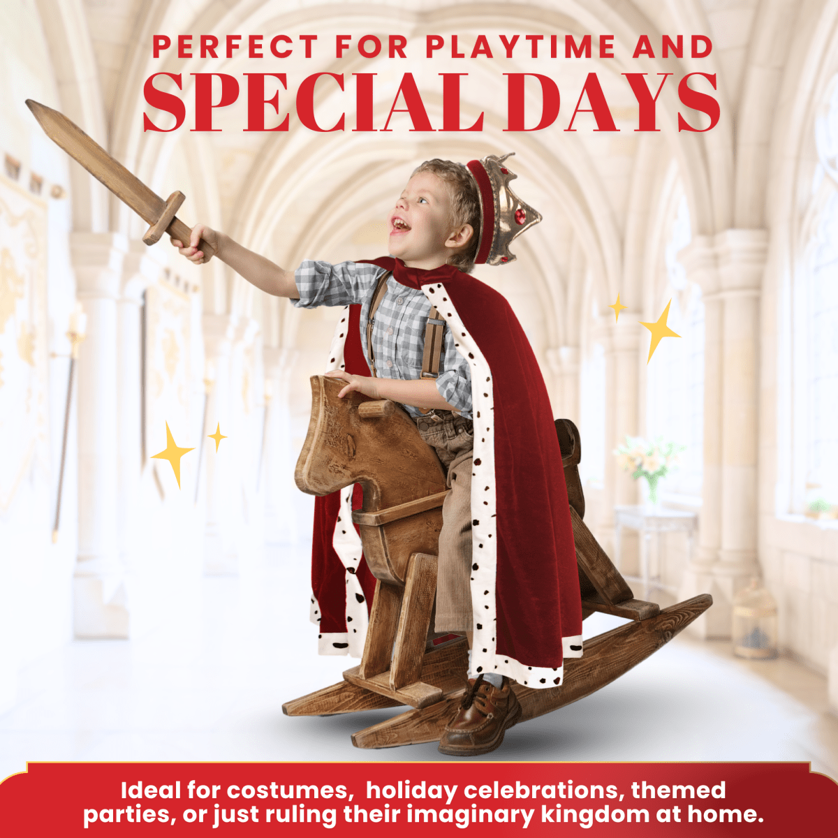 King Crown And Robe Costume - Kids