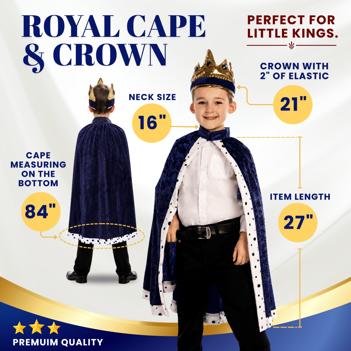 King Crown And Robe Costume - Kids