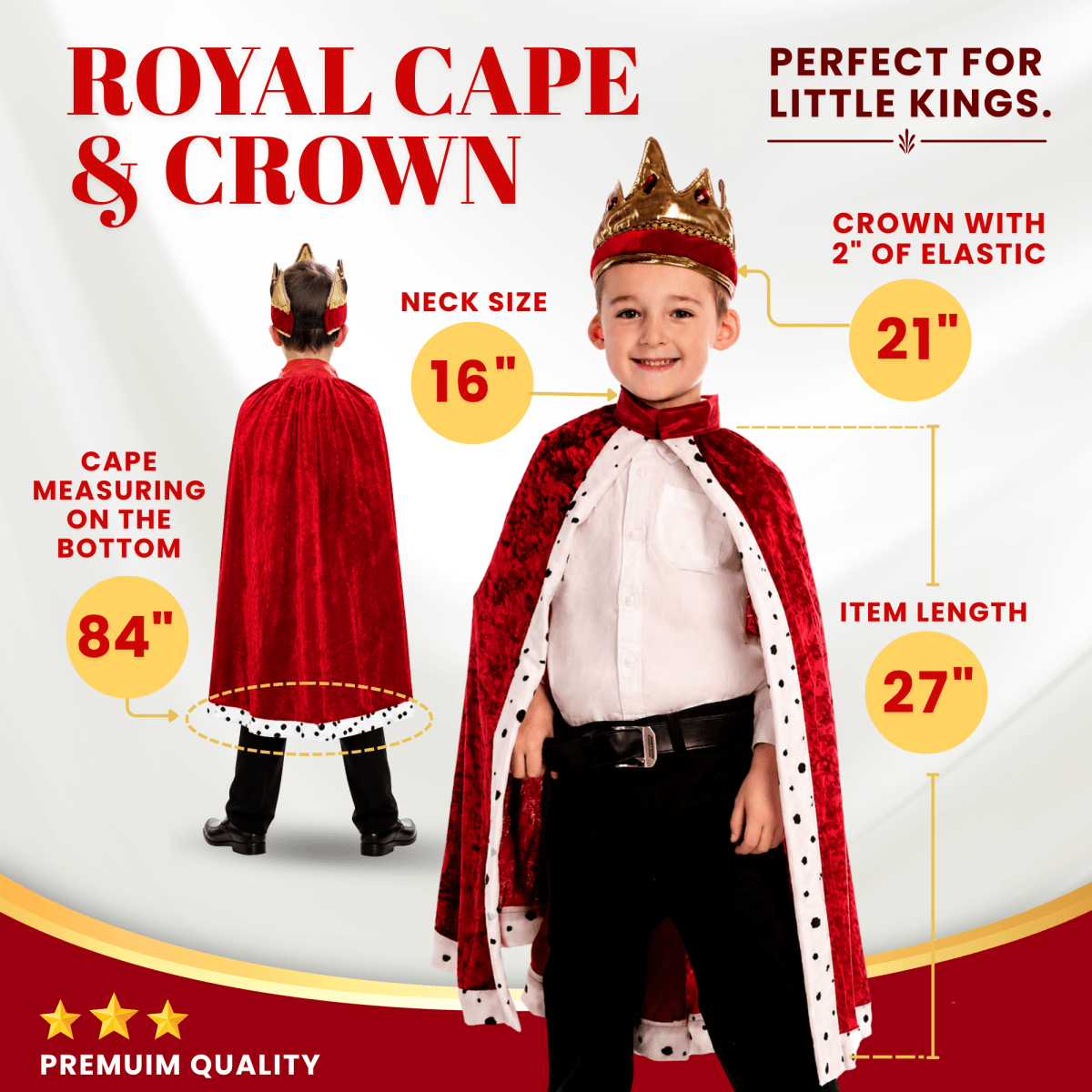 King Crown And Robe Costume - Kids