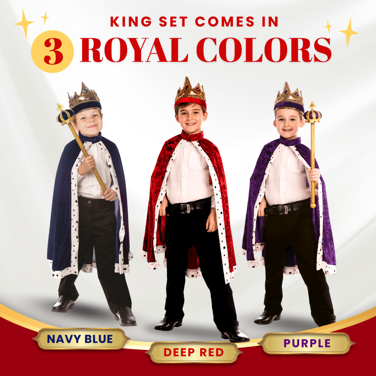 King Crown And Robe Costume - Kids