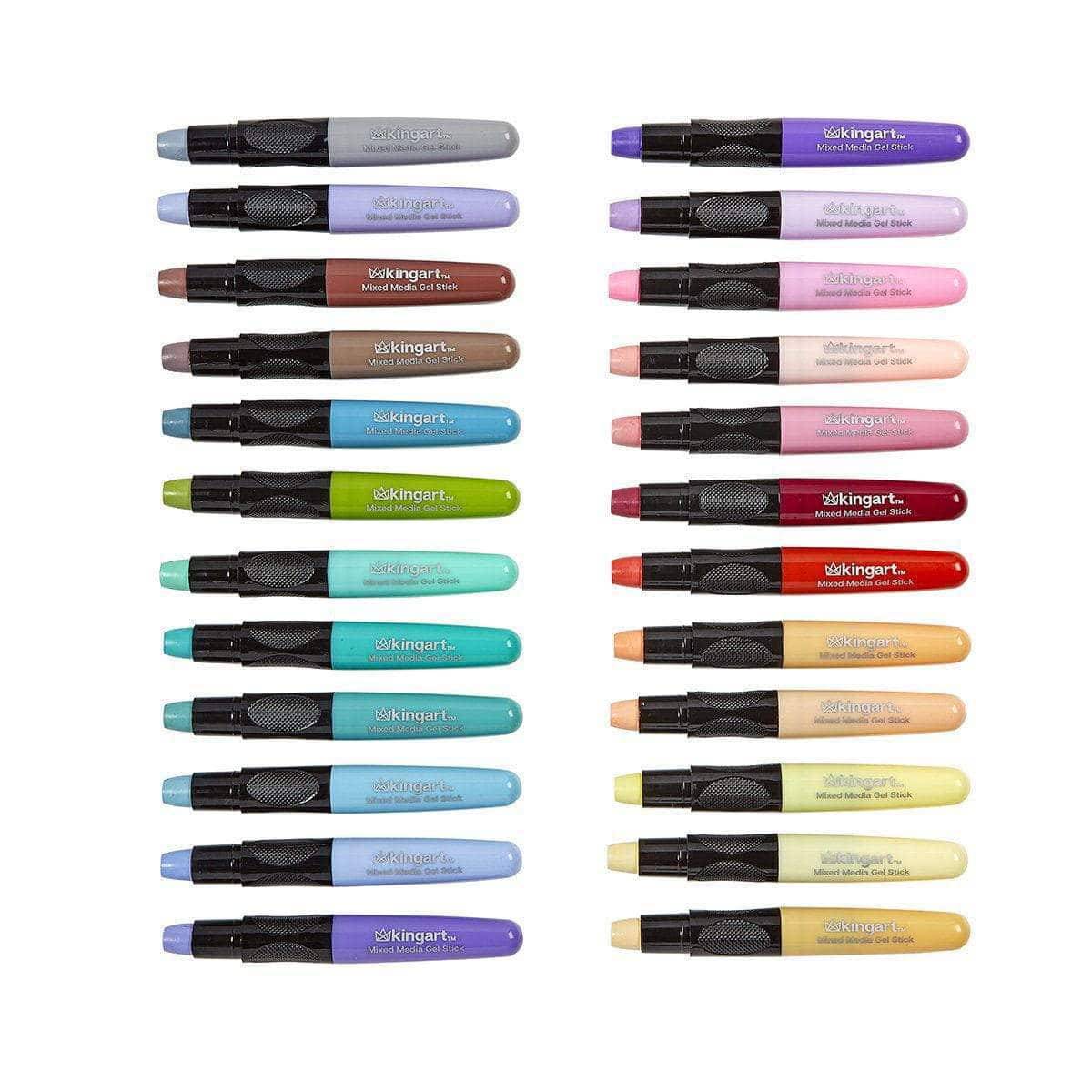 Mixed Media Gel Stick Crayons - 24 Pastel Colors