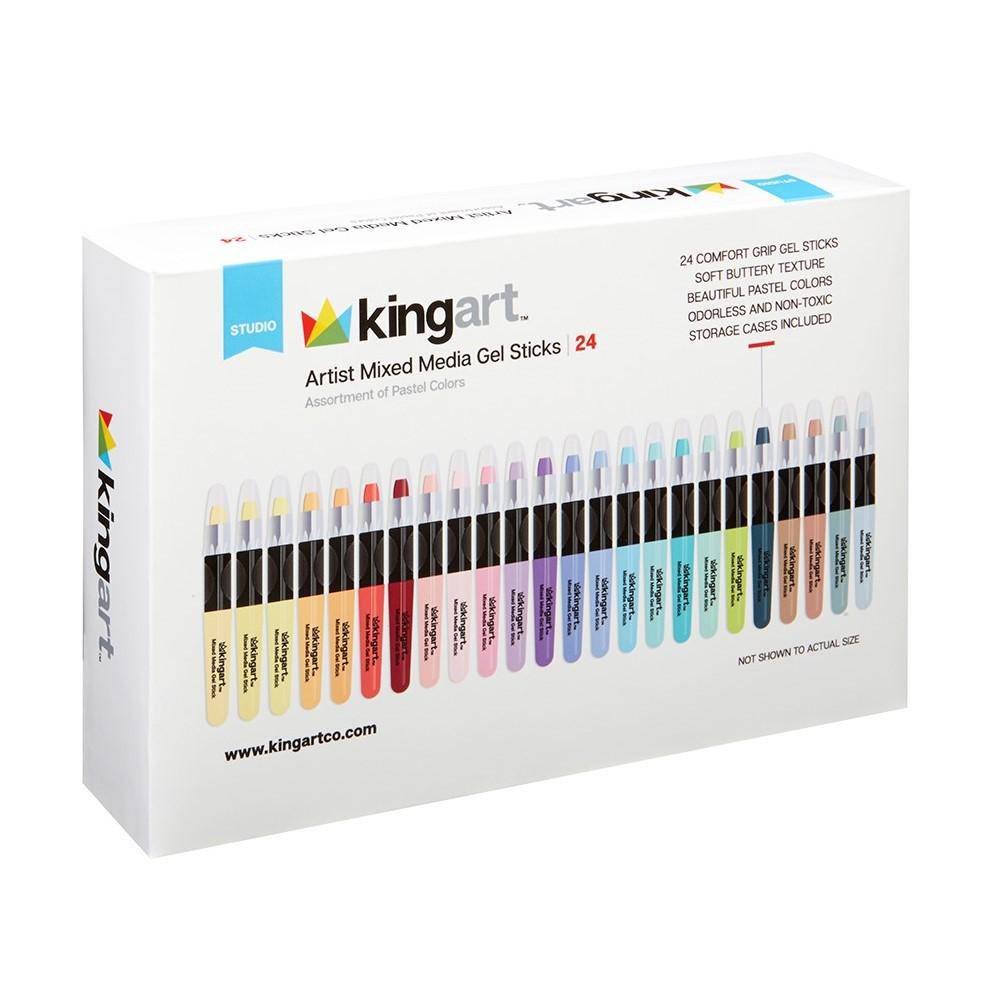 Mixed Media Gel Stick Crayons - 24 Pastel Colors