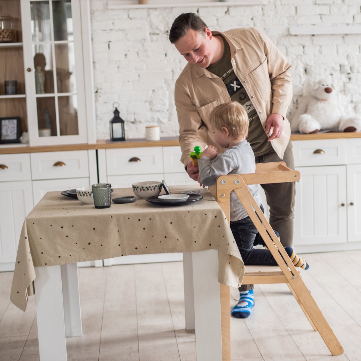 Foldable Toddler Tower - Beige