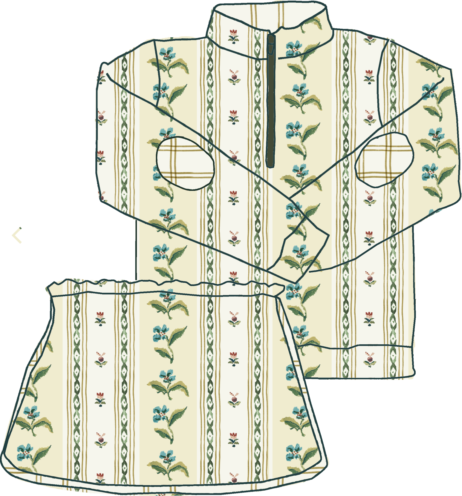 Kitt Set In French Stripe/window Pane