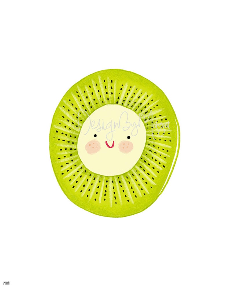 Silly Fruits Collection - Silly Kiwi - Digital Nursery Wall Art Prints