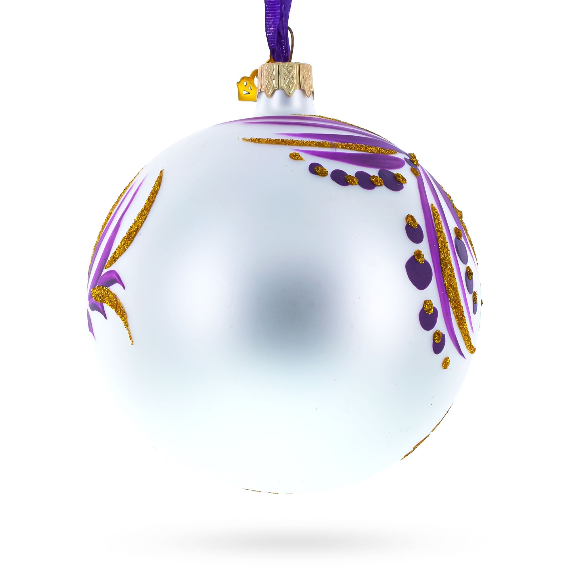 Delicate Cornflower - Blown Glass Ball Christmas Ornament