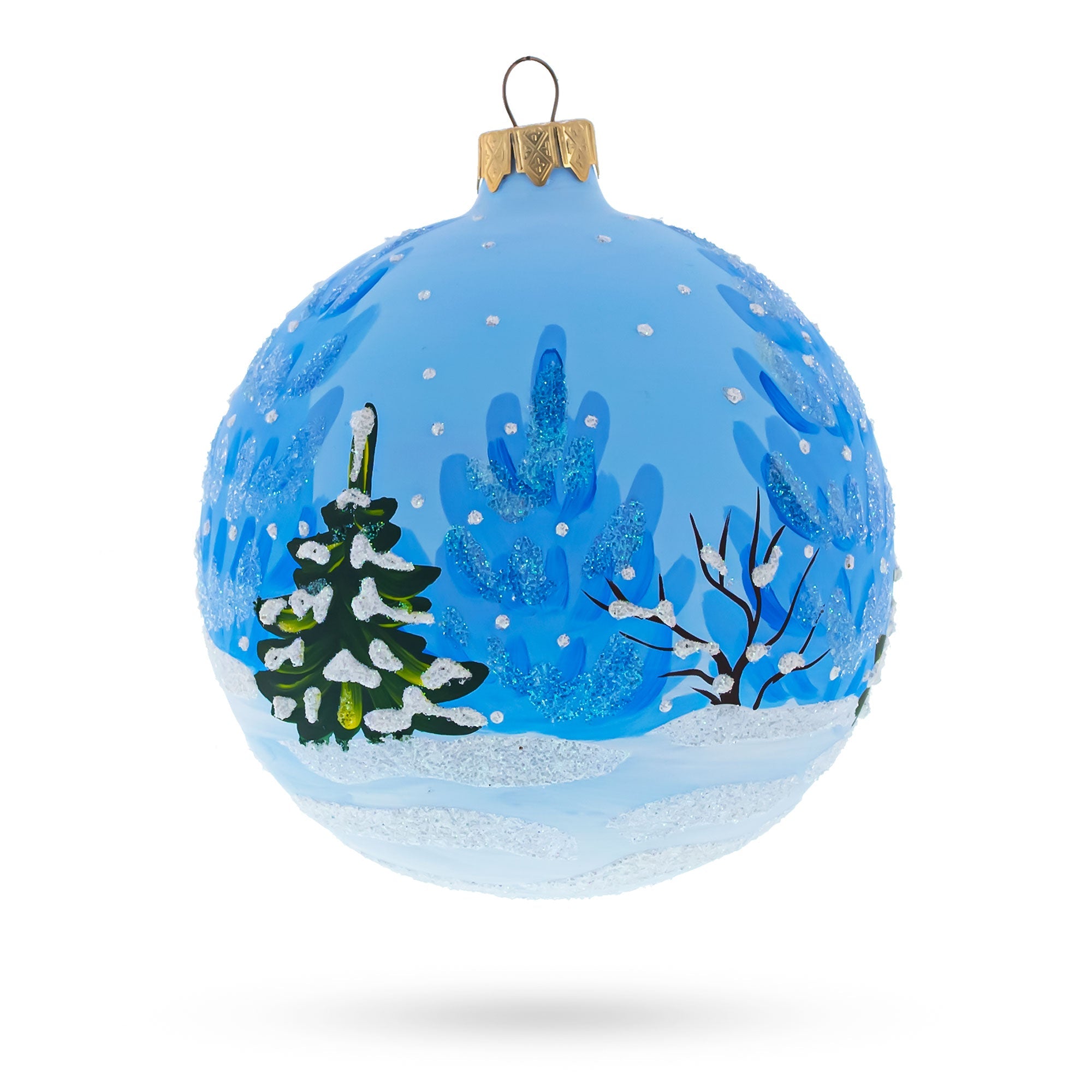 Jolly Checklist: Santa's Gift List And Loyal Dog Blown Glass Ball Christmas Ornament 4 Inches