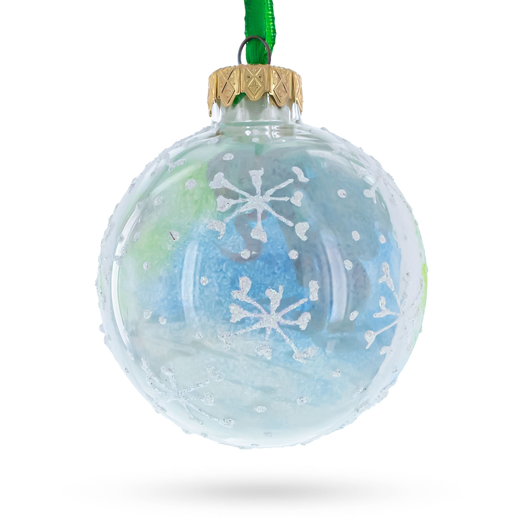 Sweet Holiday: Girl With Candy Cane - Blown Glass Ball Christmas Ornament  3.25 Inches