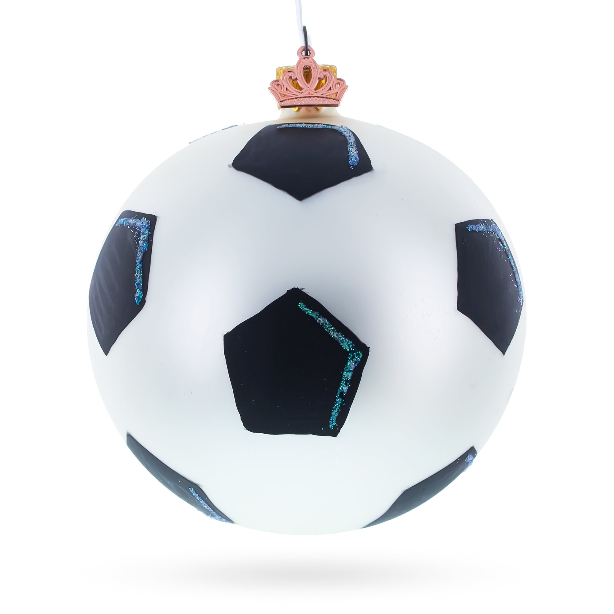 Goal Scorer: Soccer Player In Action Blown Glass Ball Christmas Sports Ornament 4 Inches