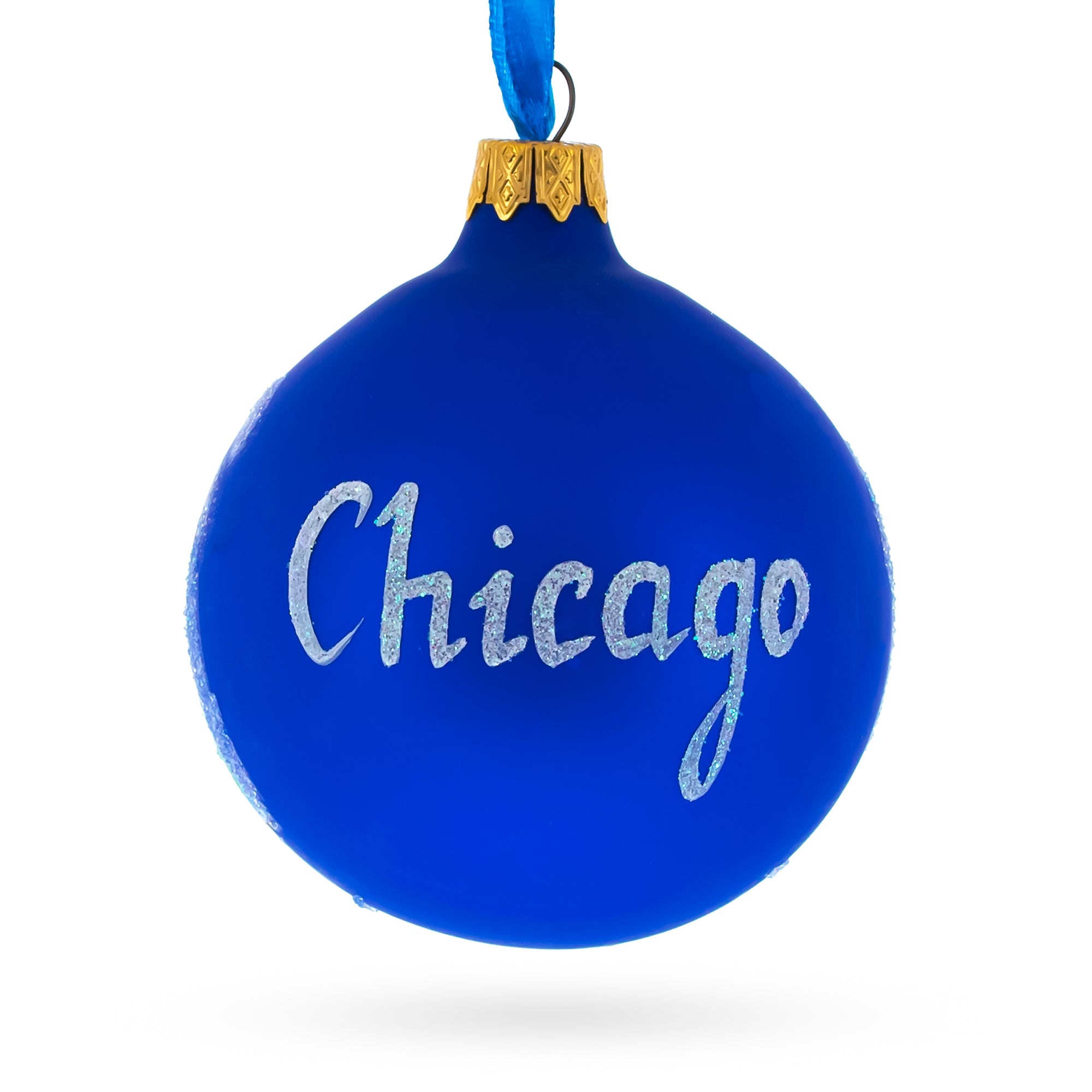 Navy Pier, Chicago, Illinois Glass Ball Christmas Ornament 3.25 Inches