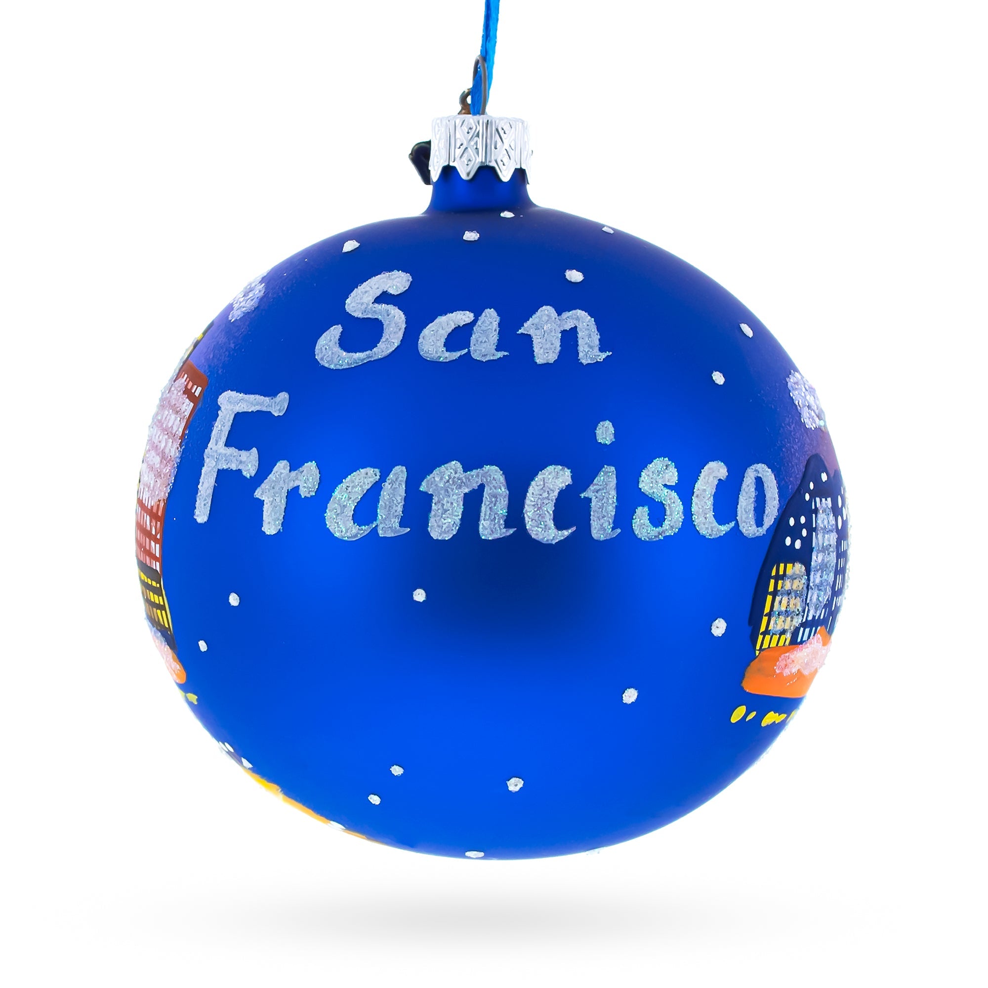 San Francisco, California Glass Ball Christmas Ornament 4 Inches