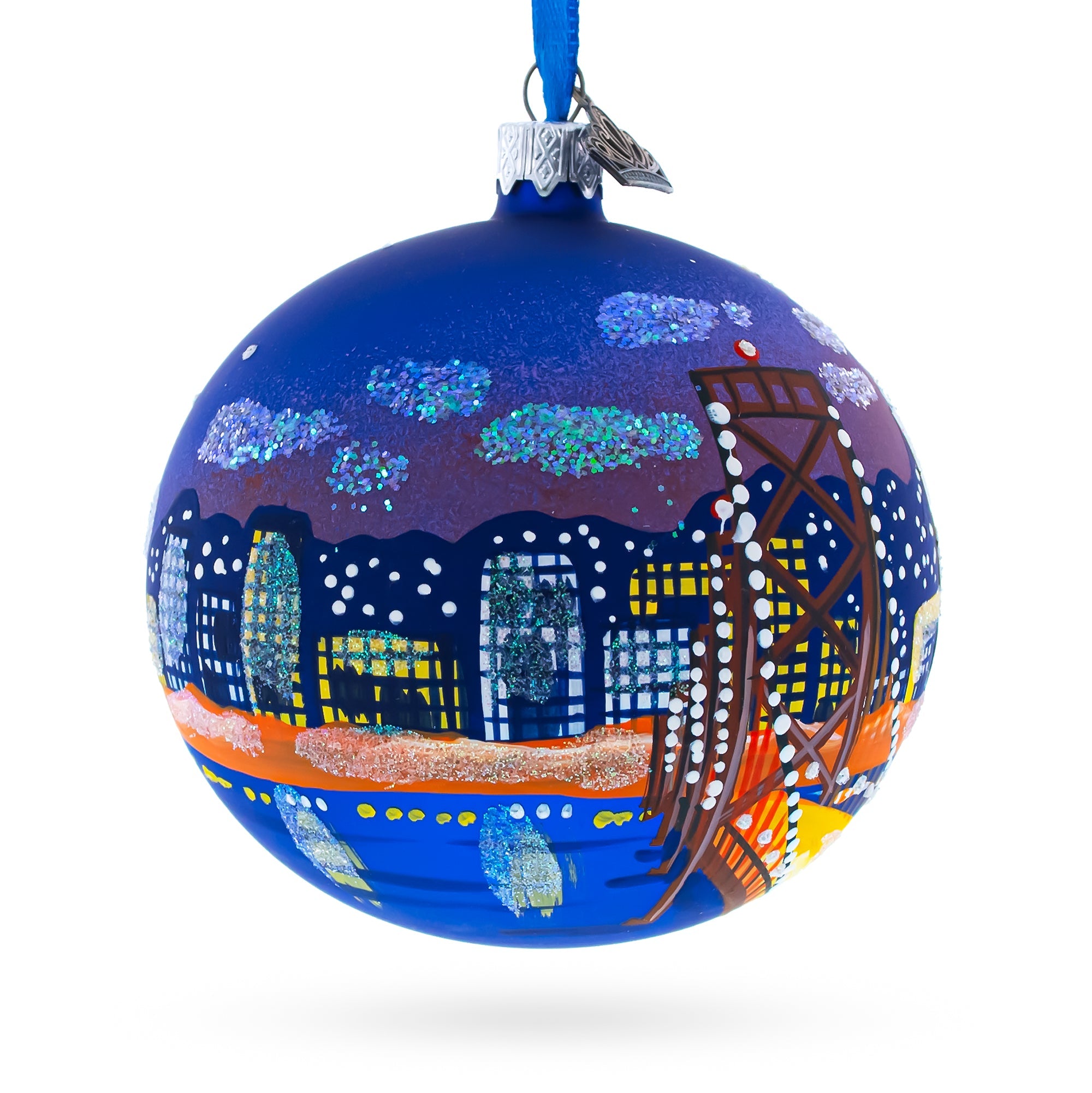 San Francisco, California Glass Ball Christmas Ornament 4 Inches