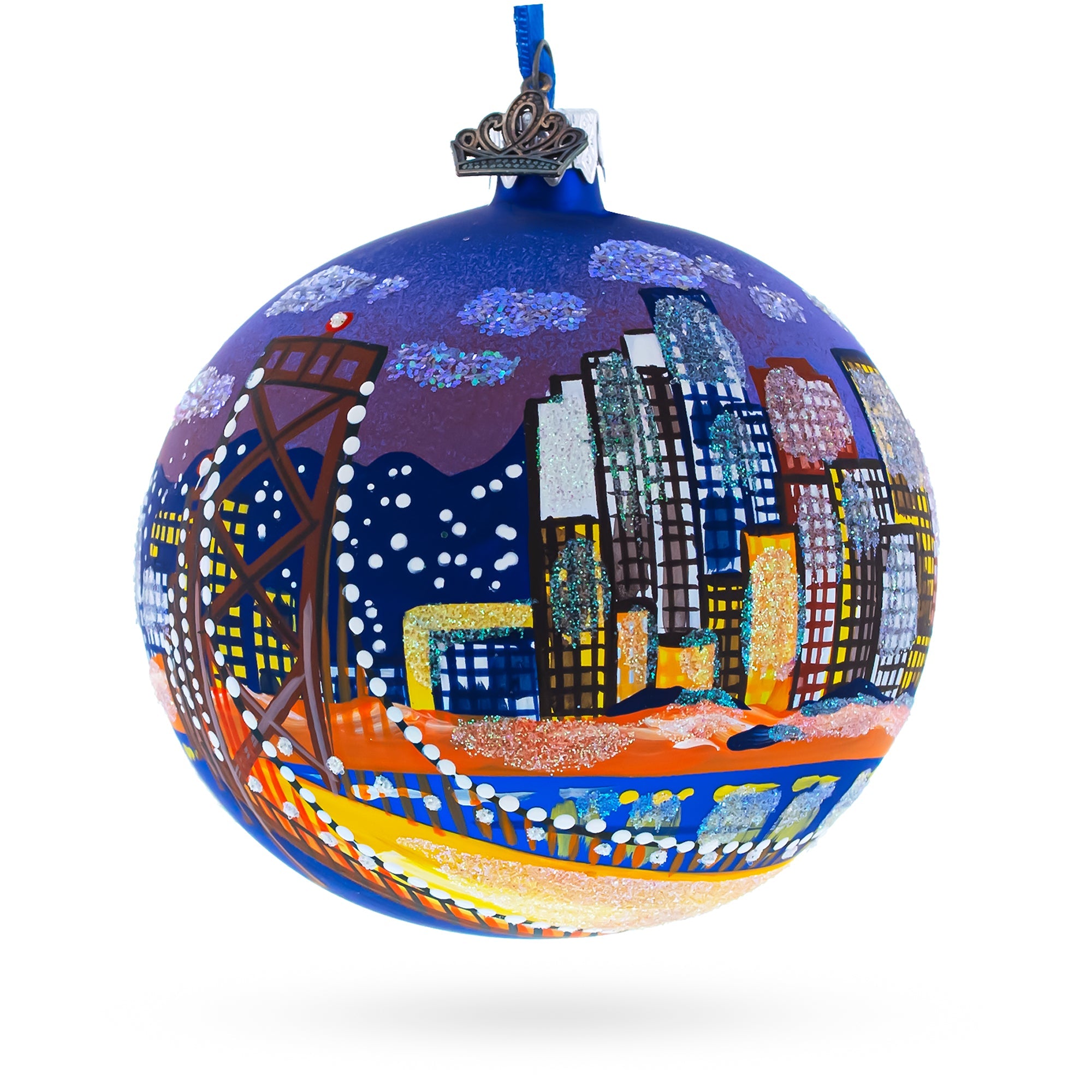 San Francisco, California Glass Ball Christmas Ornament 4 Inches