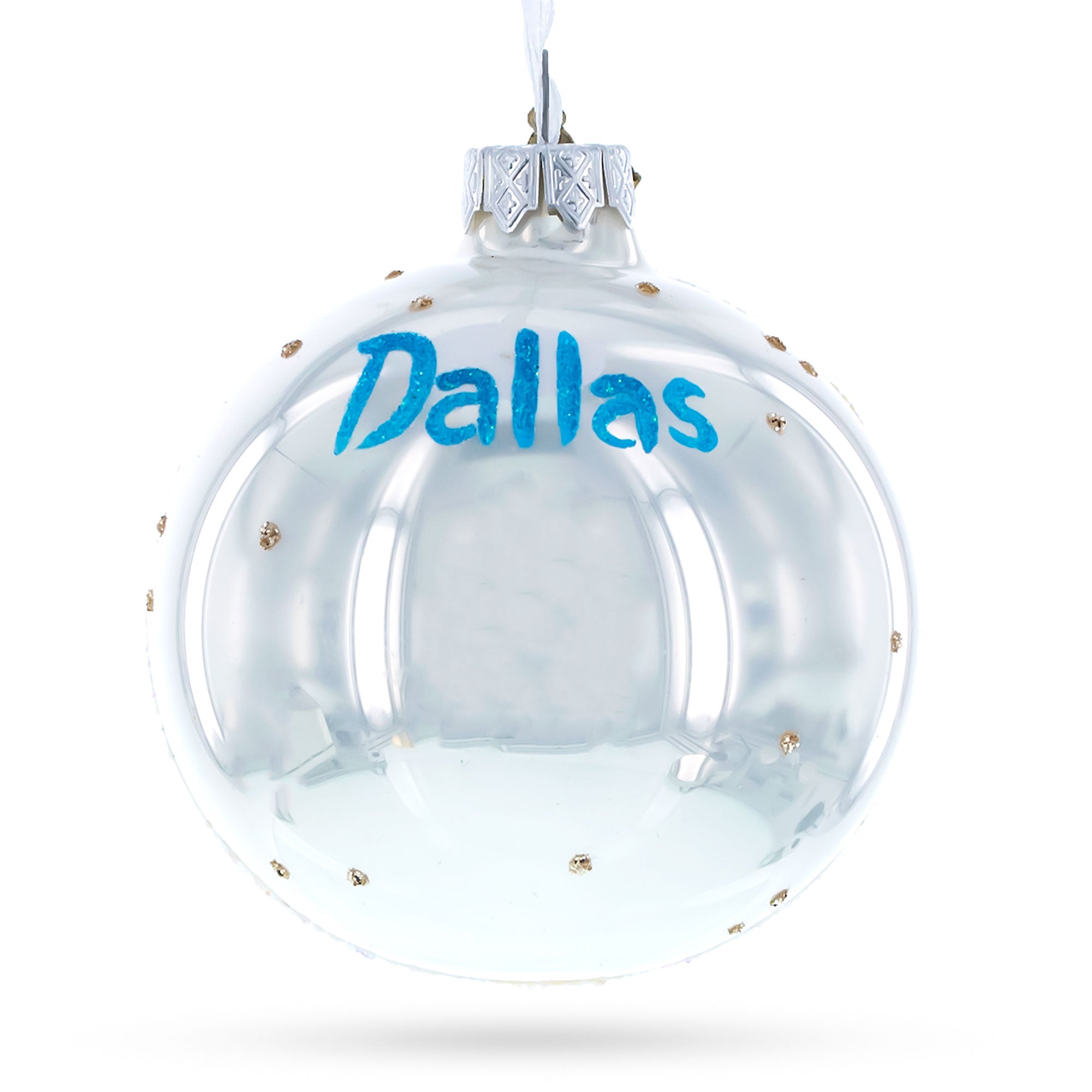 Dallas, Texas Glass Ball Christmas Ornament 3.25 Inches