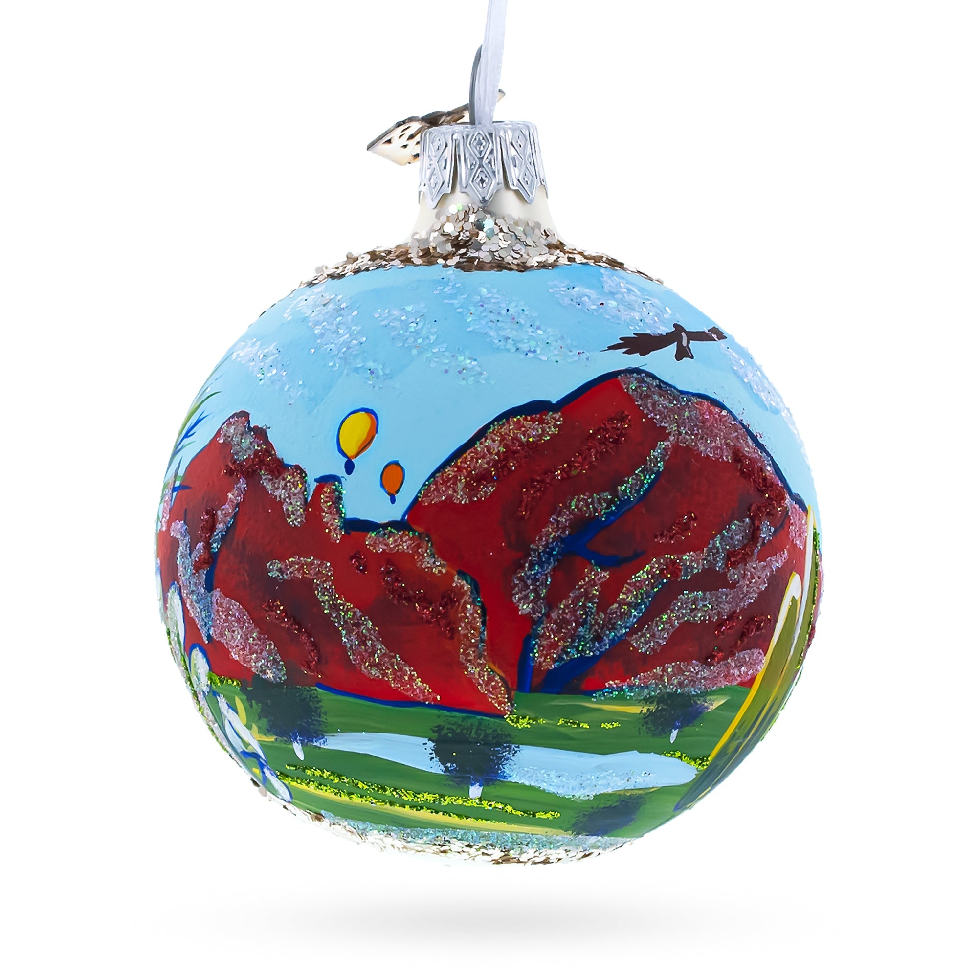 Desert Botanical Garden Phoenix, Arizona Glass Ball Christmas Ornament 3.25 Inches