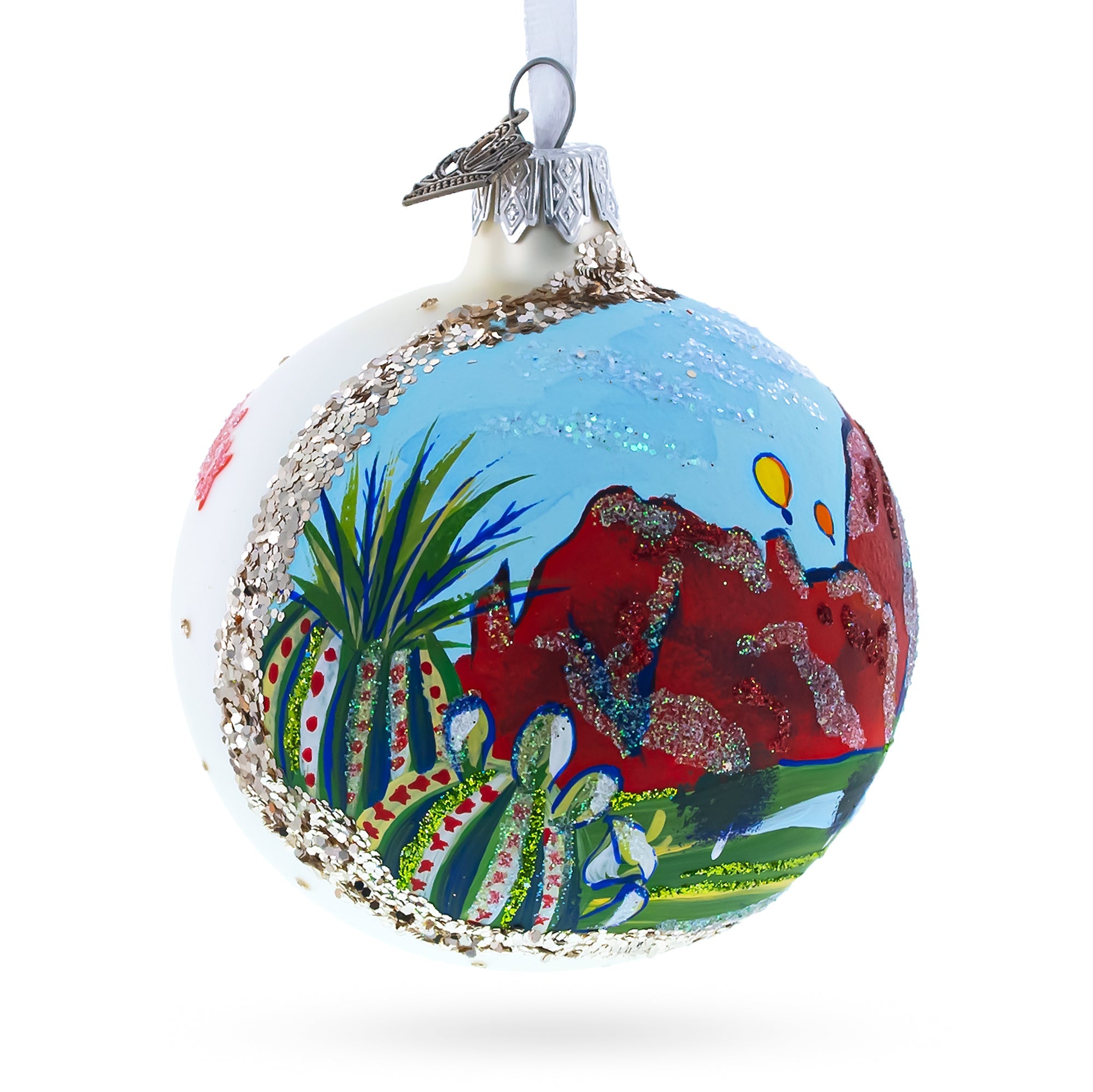 Desert Botanical Garden Phoenix, Arizona Glass Ball Christmas Ornament 3.25 Inches