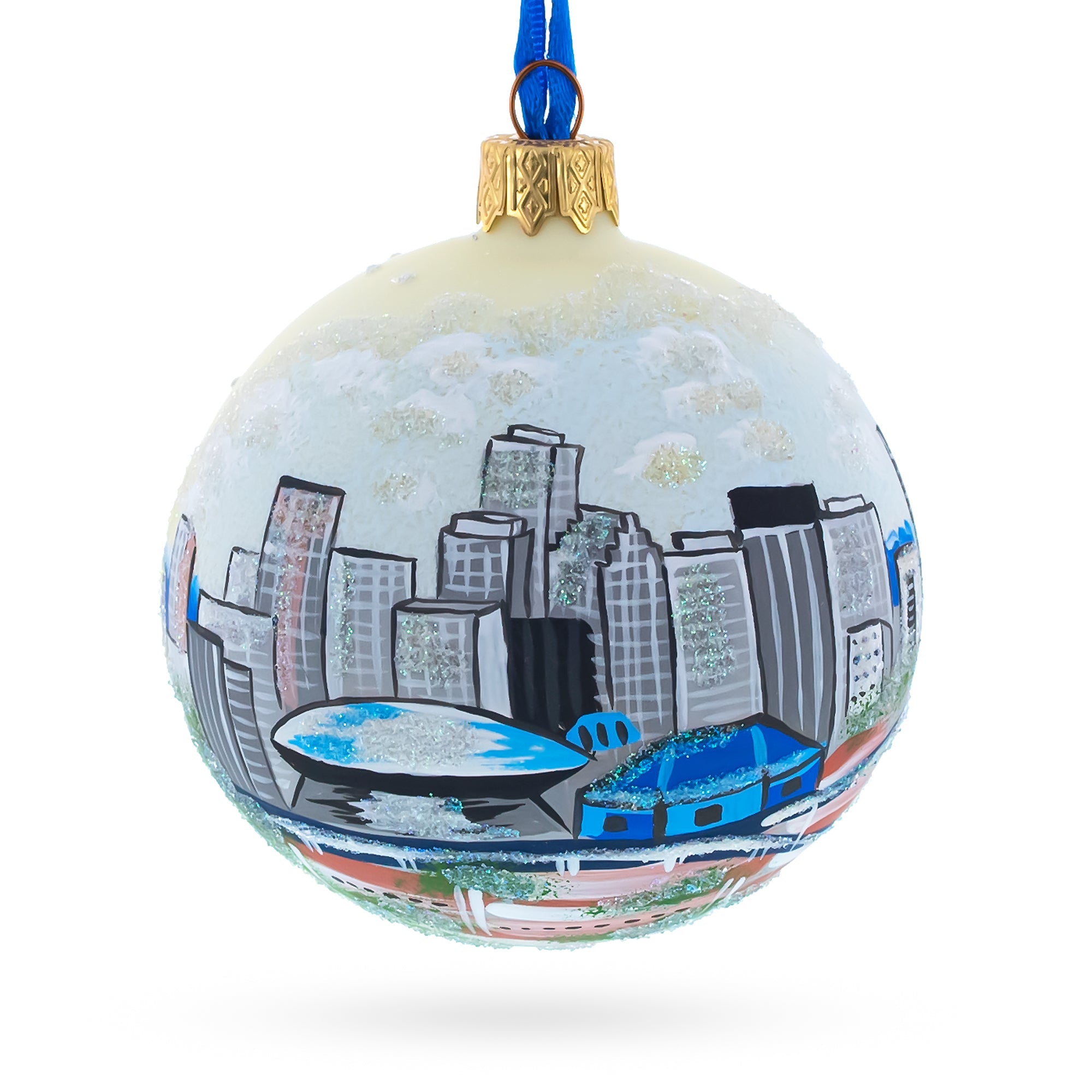 New Orleans, Louisiana Glass Ball Christmas Ornament 3.25 Inches