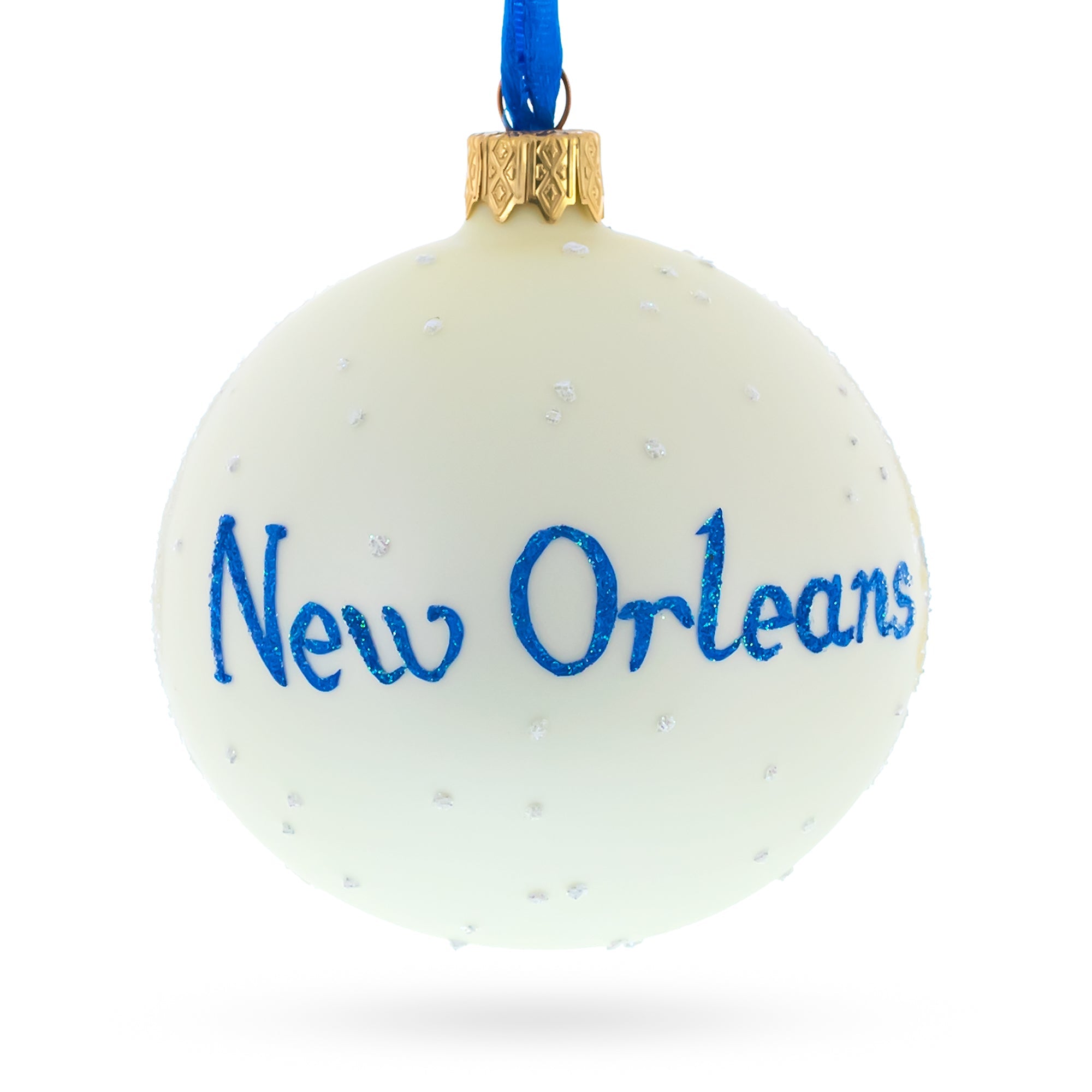 New Orleans, Louisiana Glass Ball Christmas Ornament 3.25 Inches