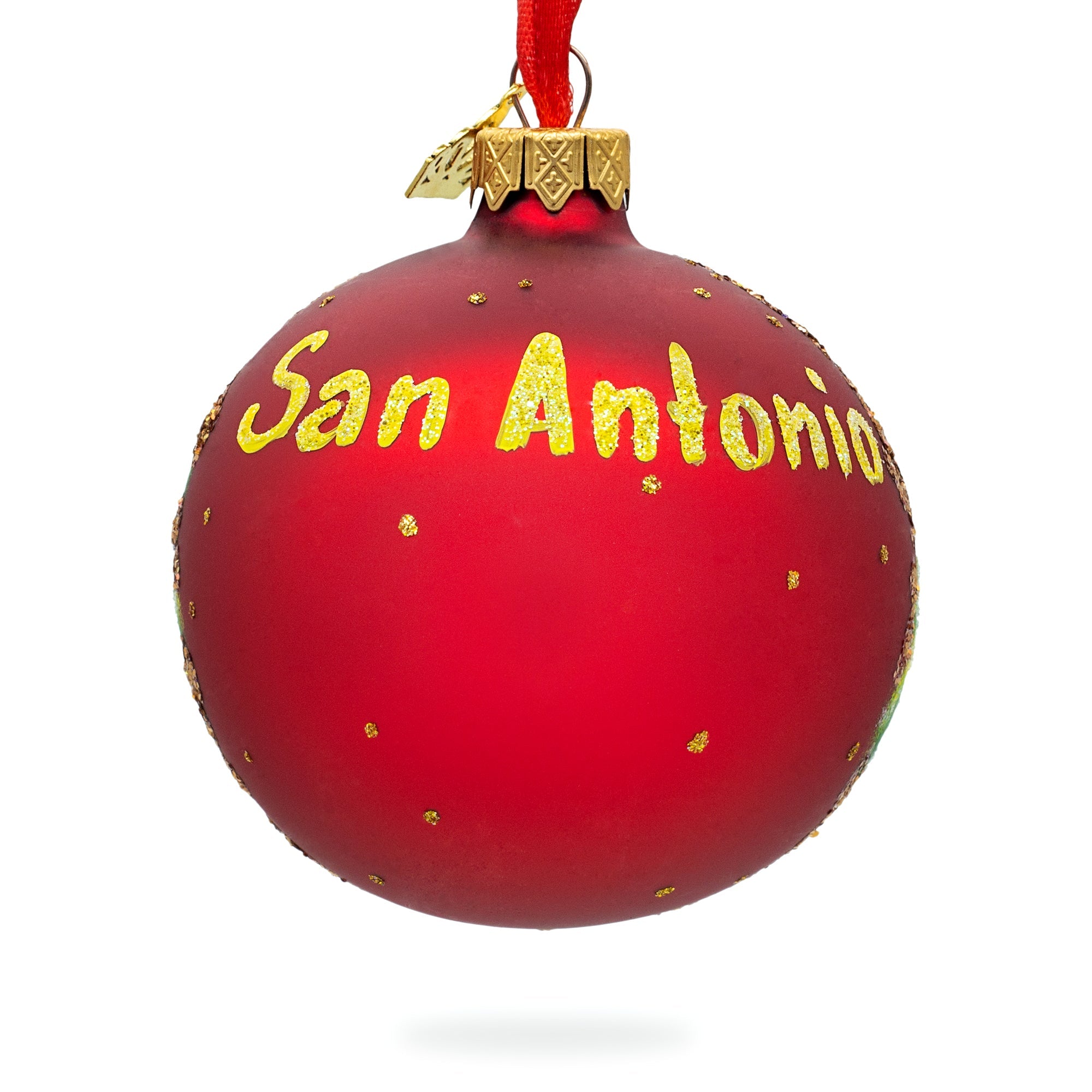 The Alamo, San Antonio, Texas Glass Ball Christmas Ornament 3.25 Inches