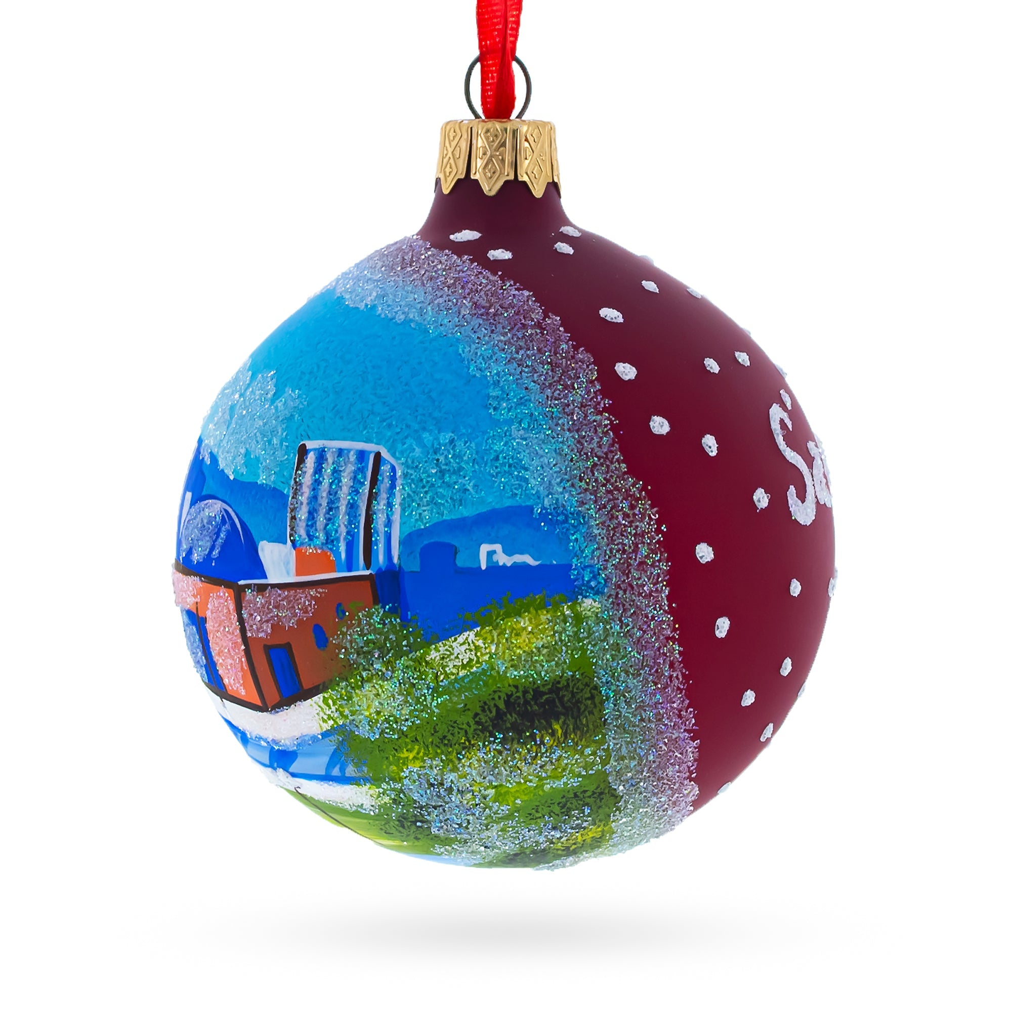 San Jose, California Glass Ball Christmas Ornament 3.25 Inches