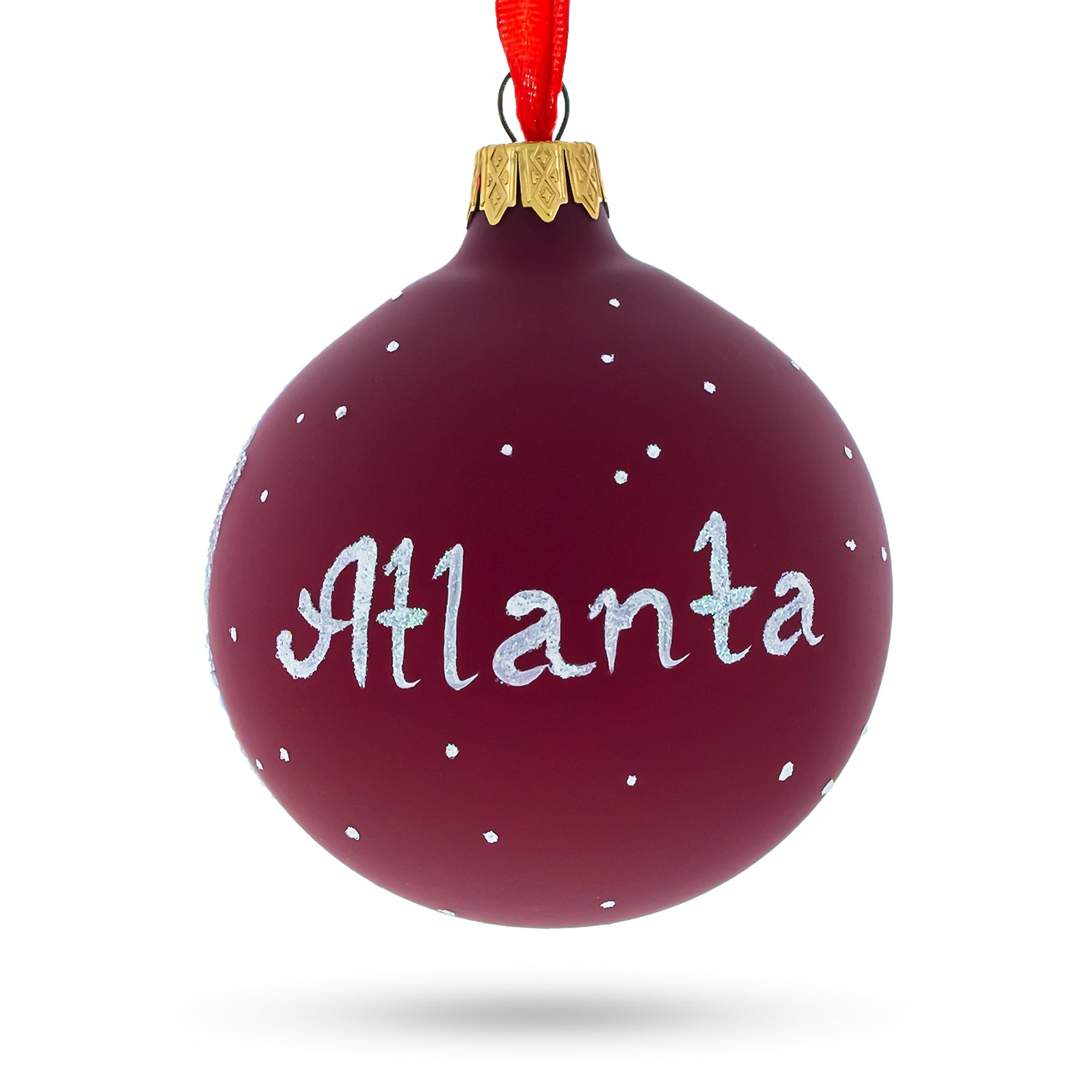 Atlanta, Georgia Glass Ball Christmas Ornament 3.25 Inches