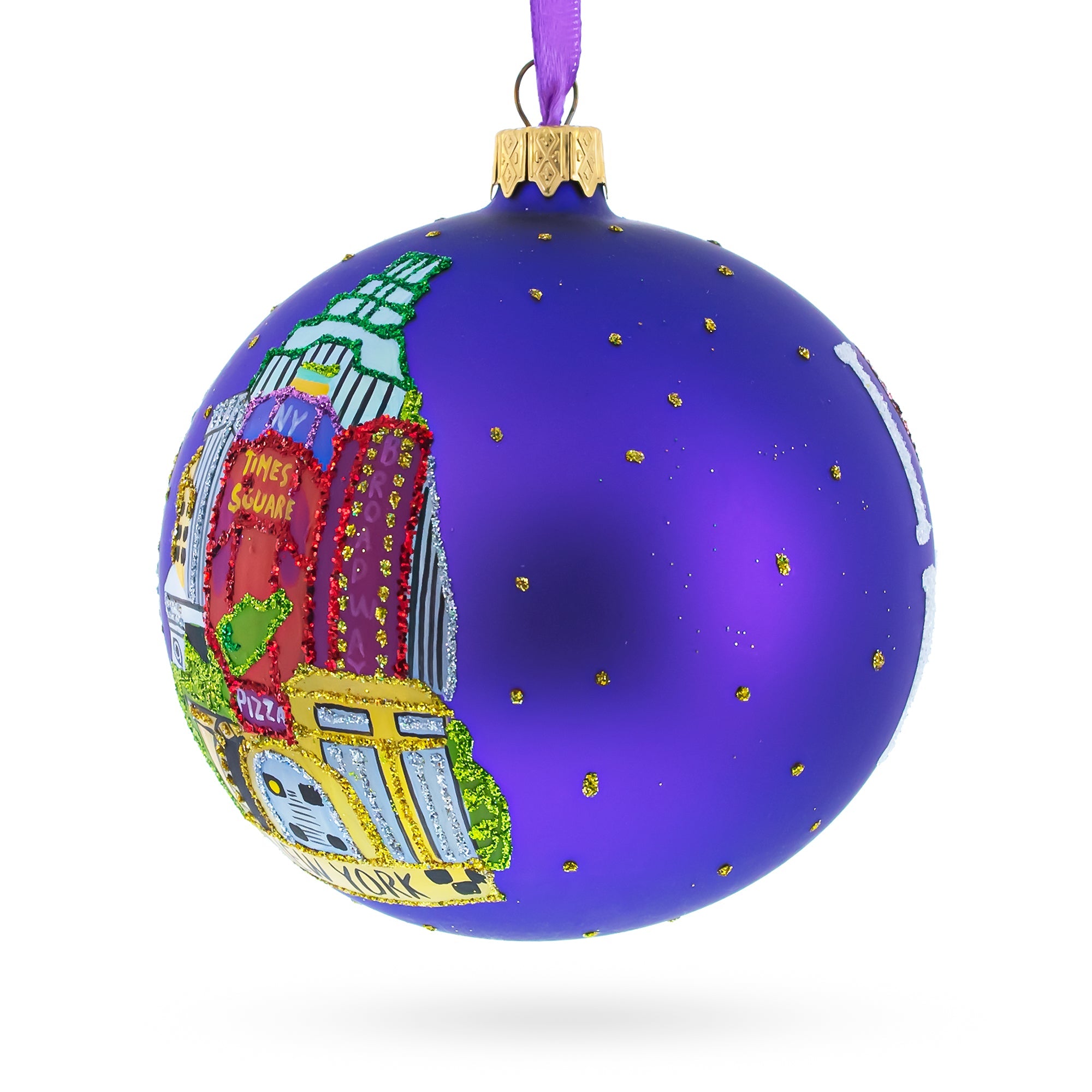 Best Of New York City Glass Ball Christmas Ornament 4 Inches