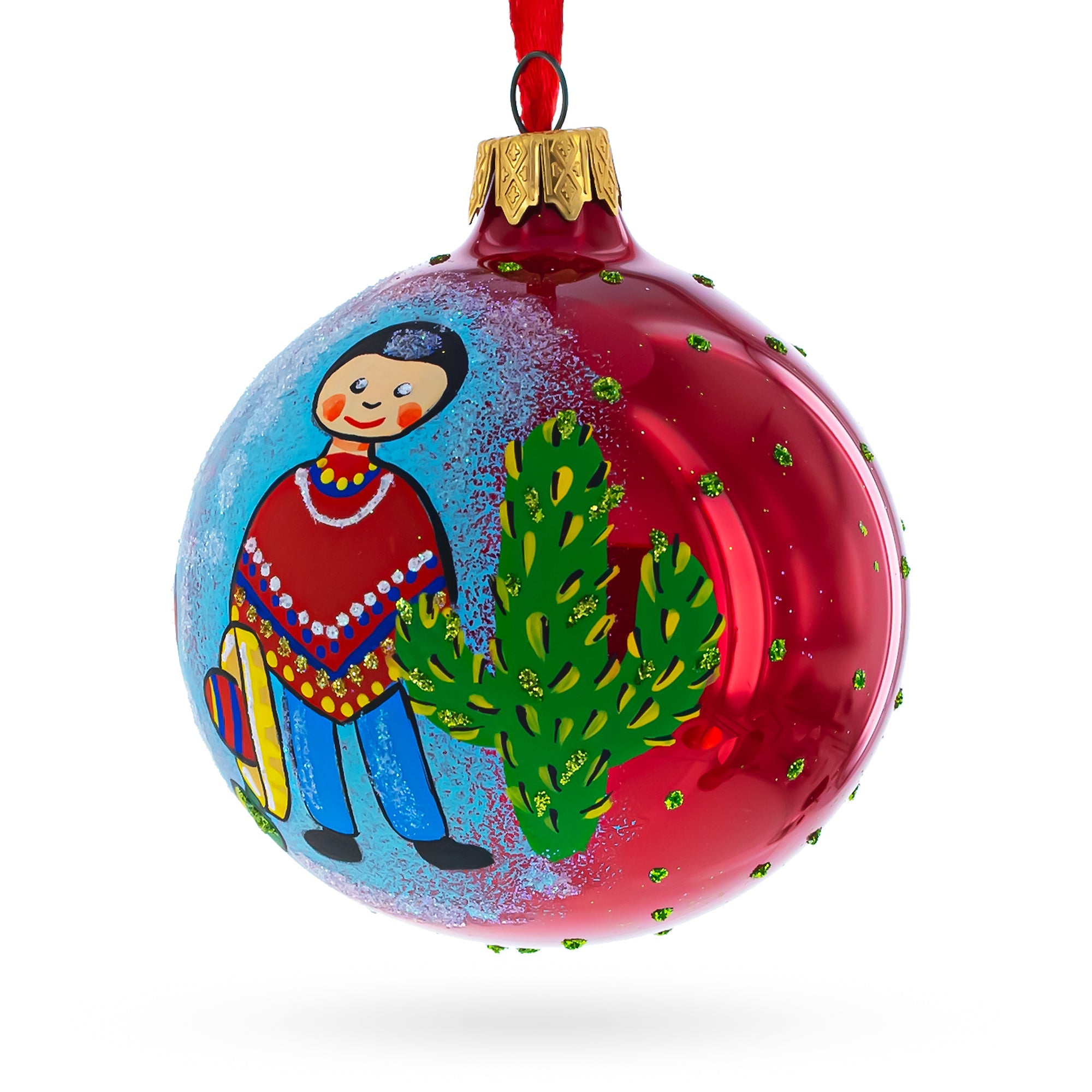 Passionate Rhythms: Latin American Dancers Blown Glass Christmas Ornament 3.25 Inches