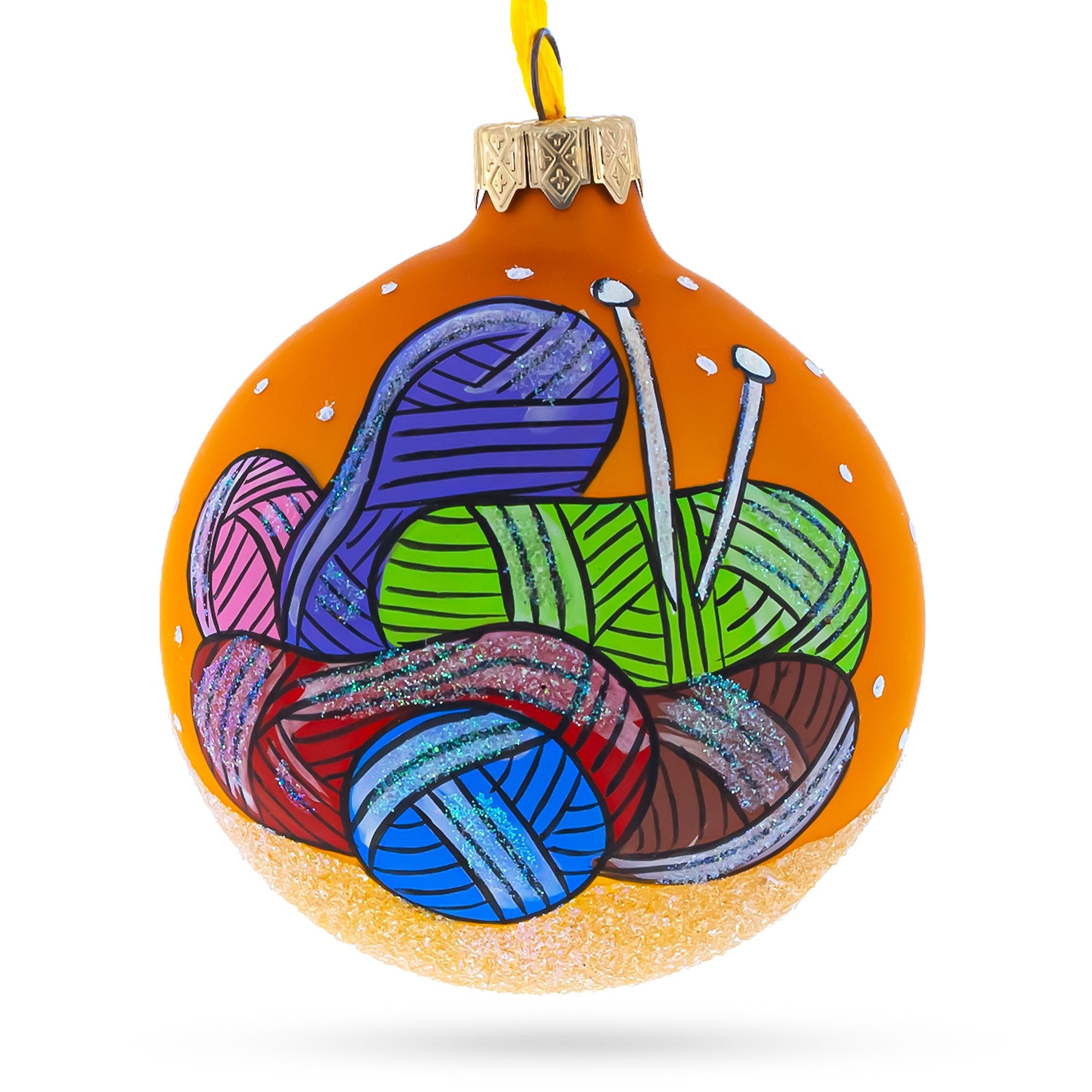 Passionate About Knitting: I Love Knitting Blown Glass Christmas Ornament 3.25 Inches