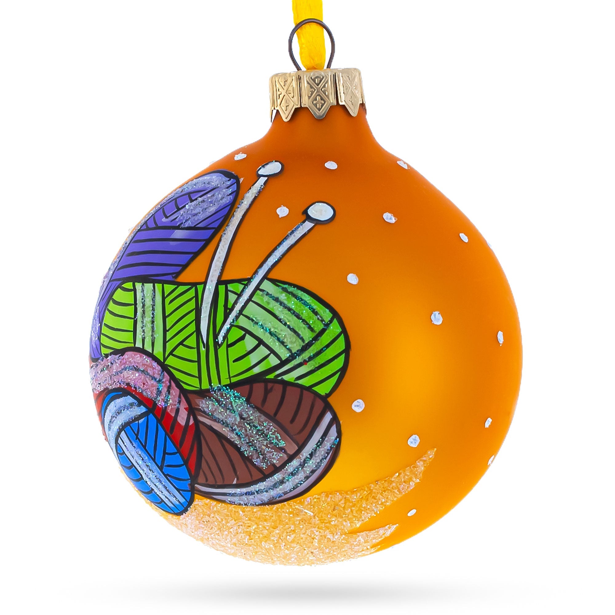 Passionate About Knitting: I Love Knitting Blown Glass Christmas Ornament 3.25 Inches