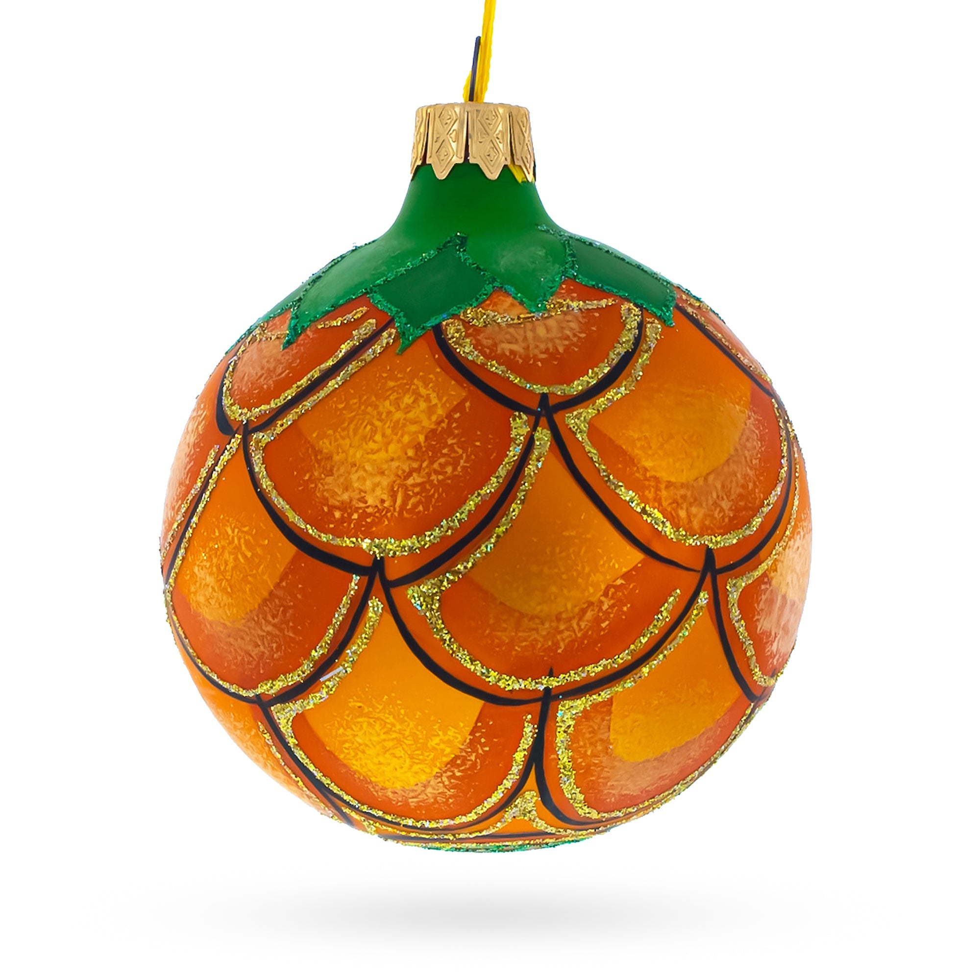 Royal Pineapple Blown Glass Christmas Ornament 3.25 Inches