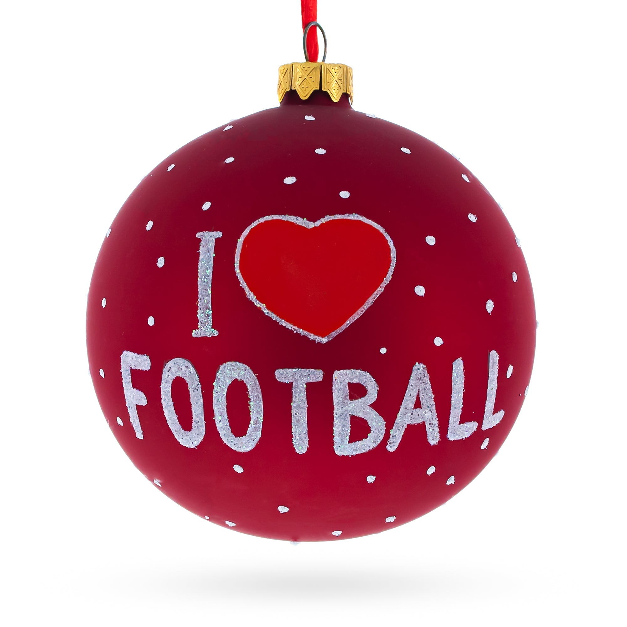 Gridiron Glory: Football Blown Glass Ball Christmas Sports Ornament 4 Inches