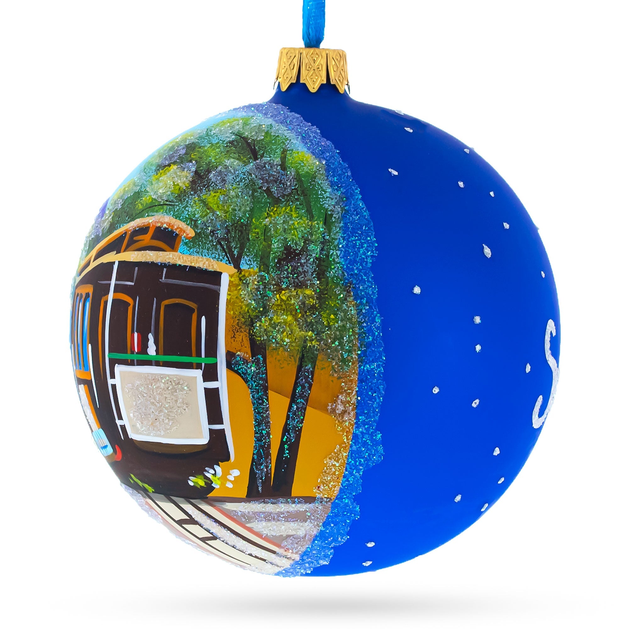 I Love San Francisco, California Glass Ball Christmas Ornament 4 Inches