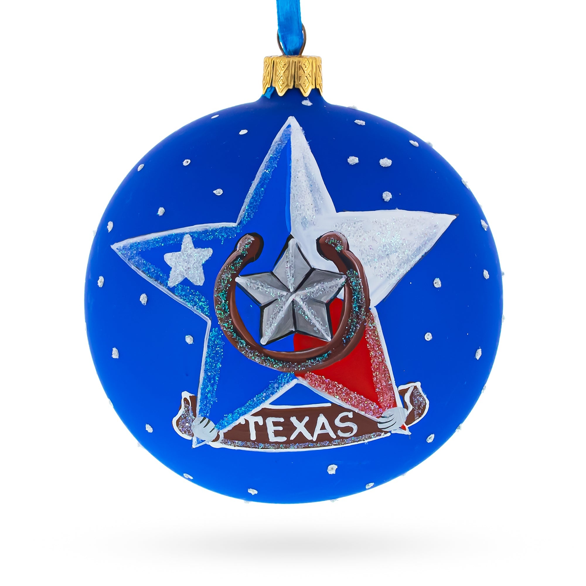 I Love Houston, Texas, Usa Glass Ball Christmas Ornament 4 Inches