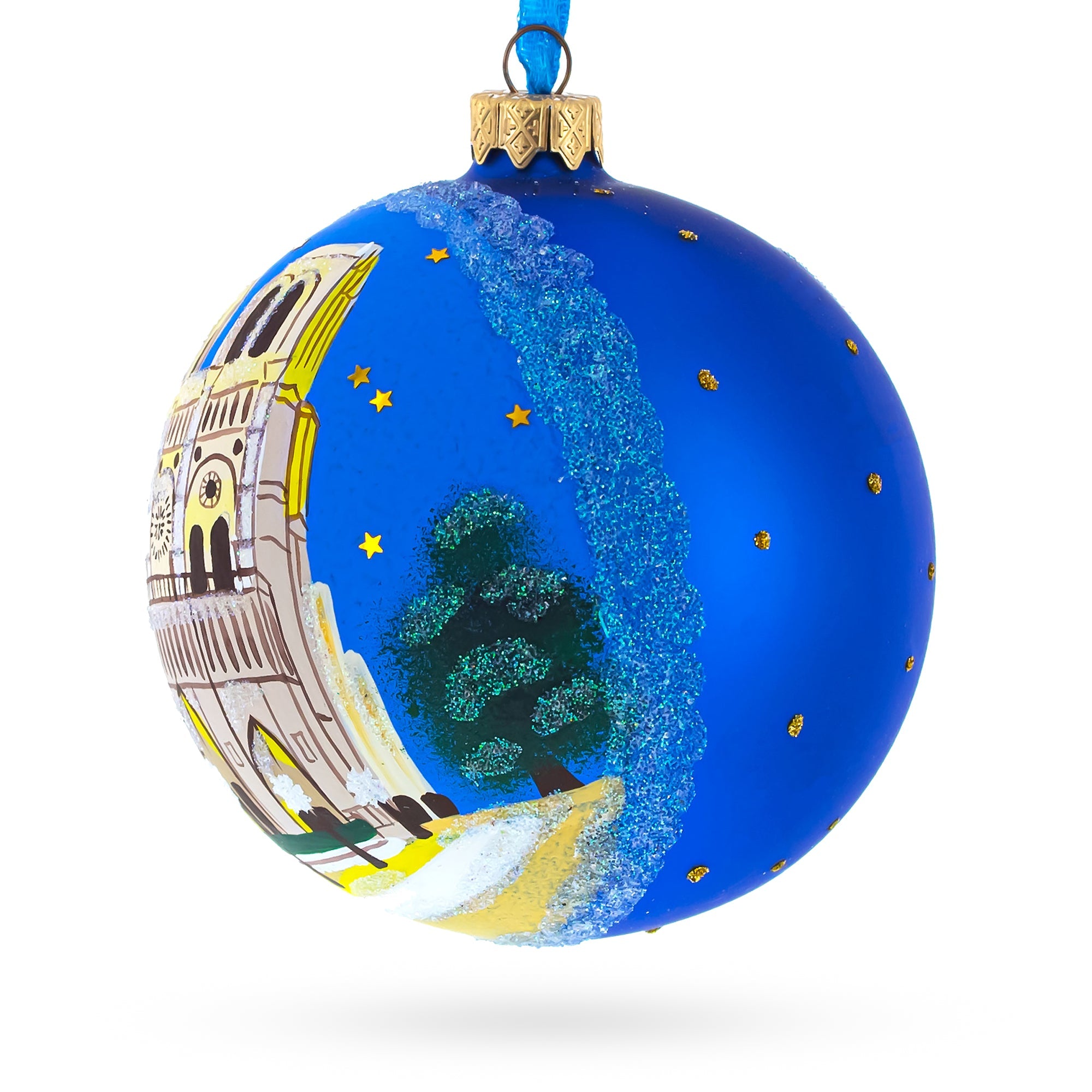 Notre-dame De Paris, France Glass Ball Christmas Ornament 4 Inches