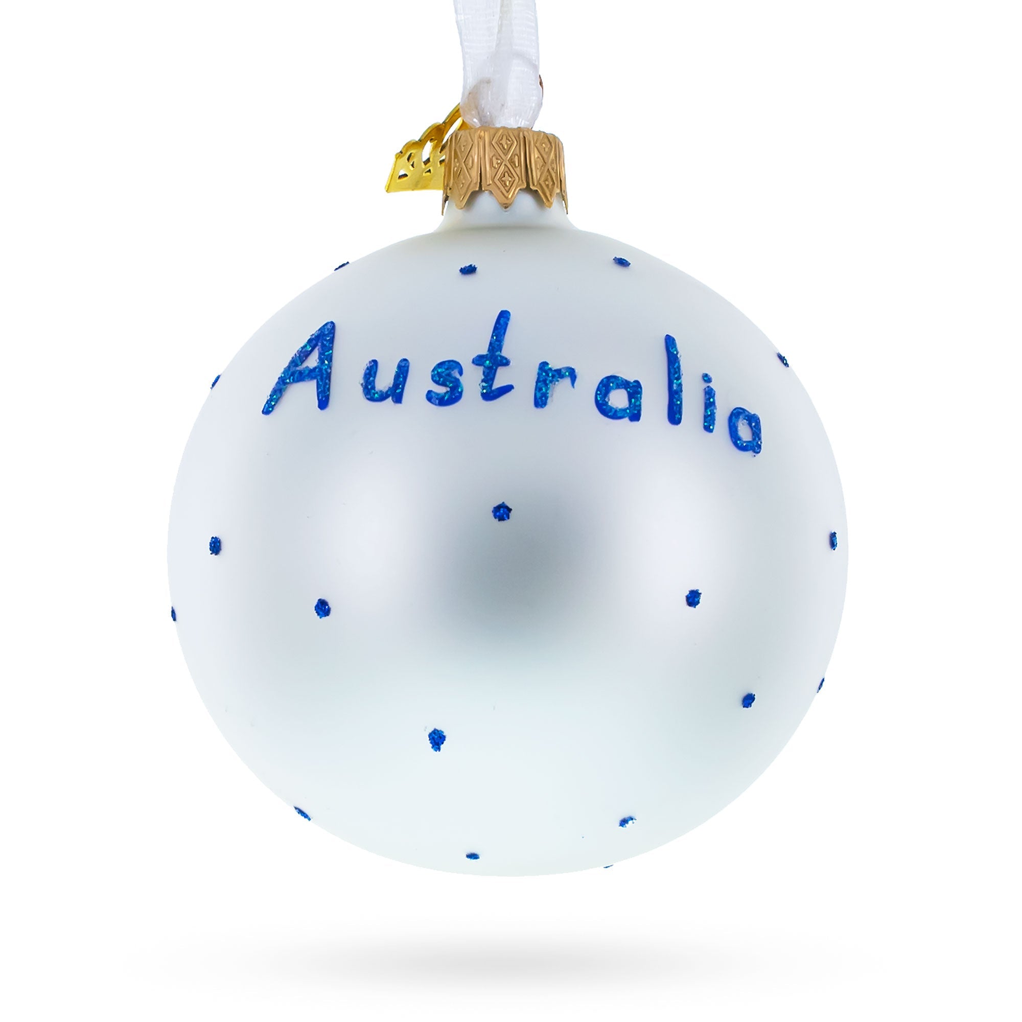 Flag Of Australia Blown Glass Ball Christmas Ornament 3.25 Inches