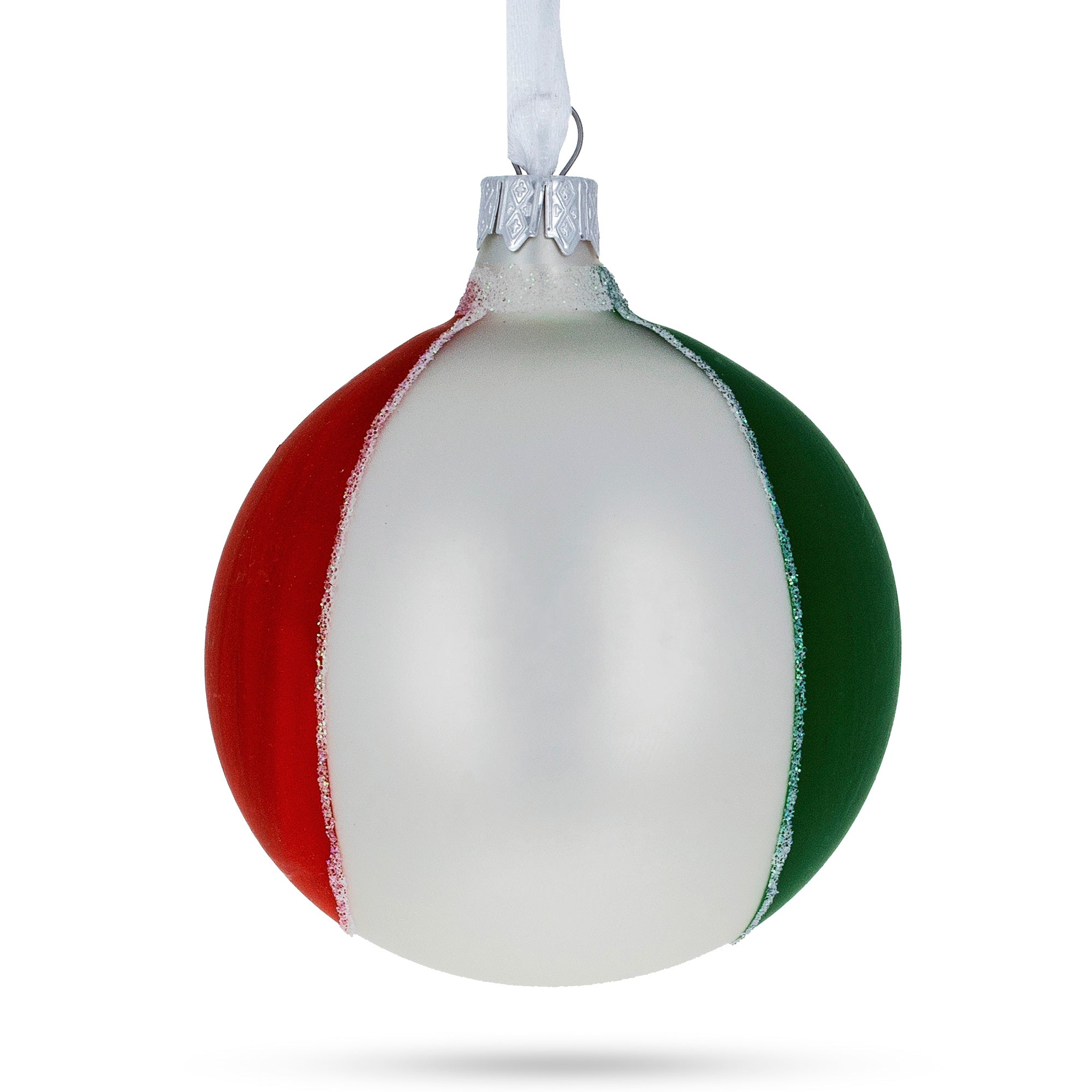 Flag Of Mexico Blown Glass Ball Christmas Ornament 3.25 Inches