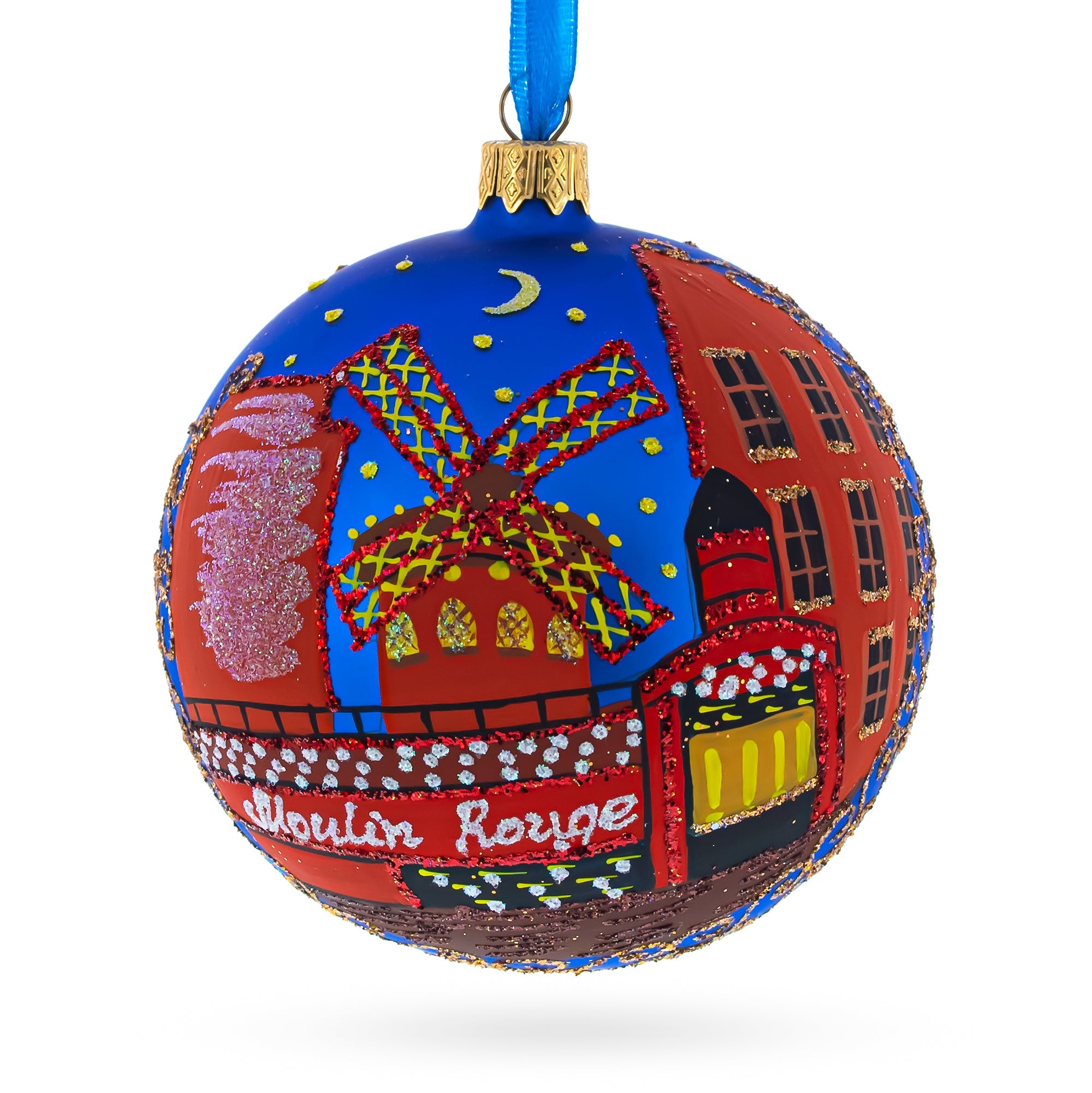 Paris, France Glass Ball Christmas Ornament 4 Inches