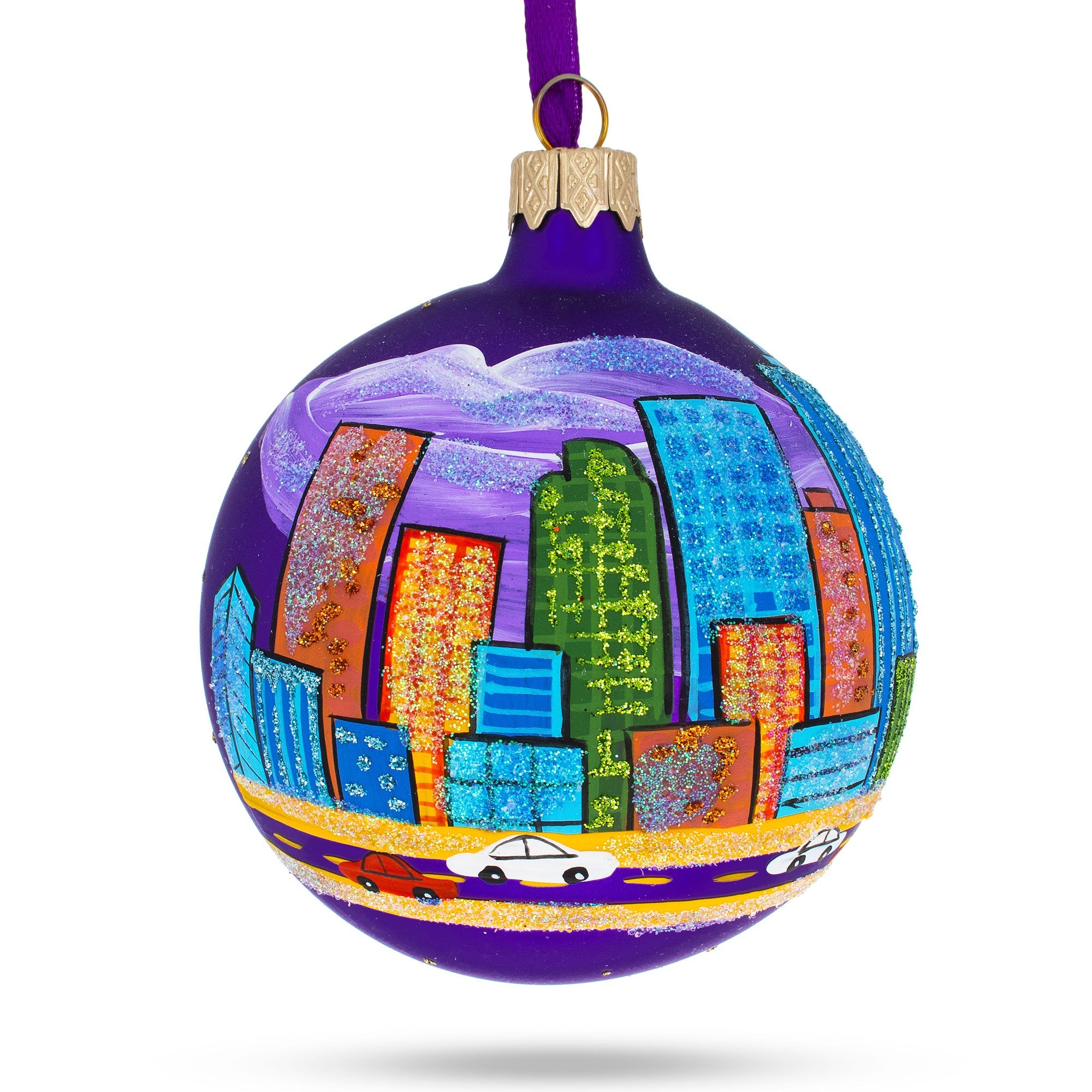 Denver, Colorado, Usa Glass Christmas Ornament 3.25 Inches