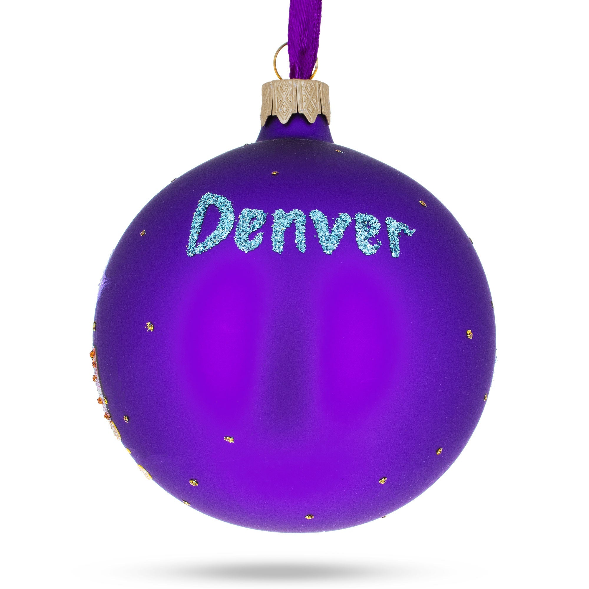 Denver, Colorado, Usa Glass Christmas Ornament 3.25 Inches