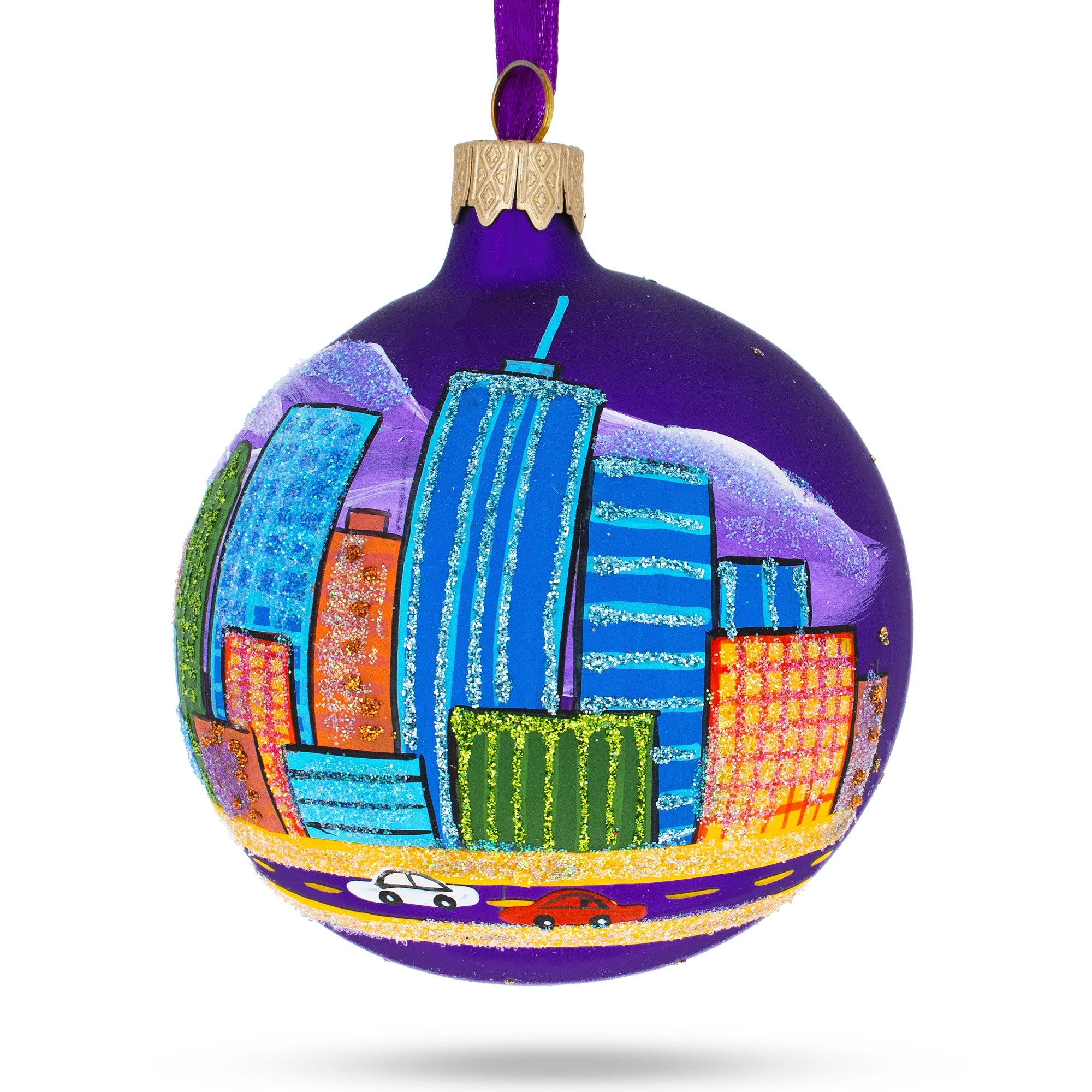 Denver, Colorado, Usa Glass Christmas Ornament 3.25 Inches