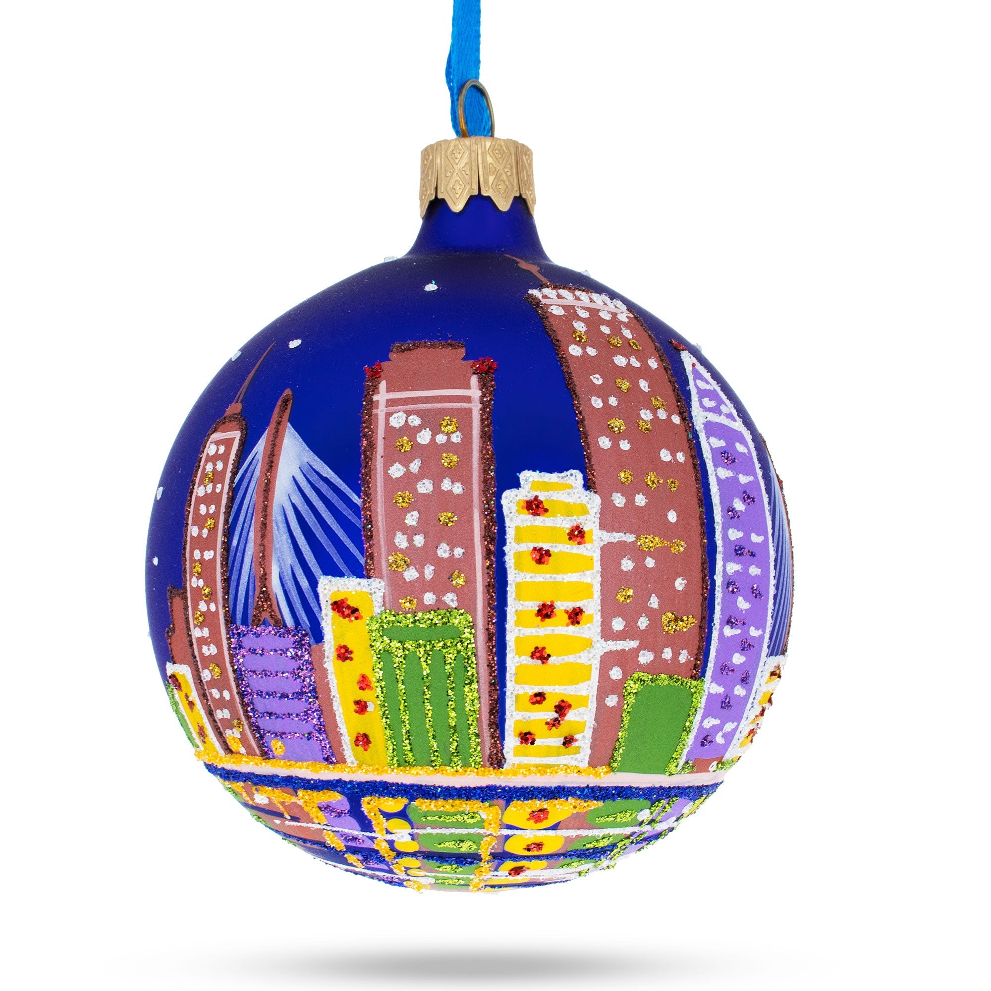 Boston, Massachusetts, Usa Glass Ball Christmas Ornament 3.25 Inches