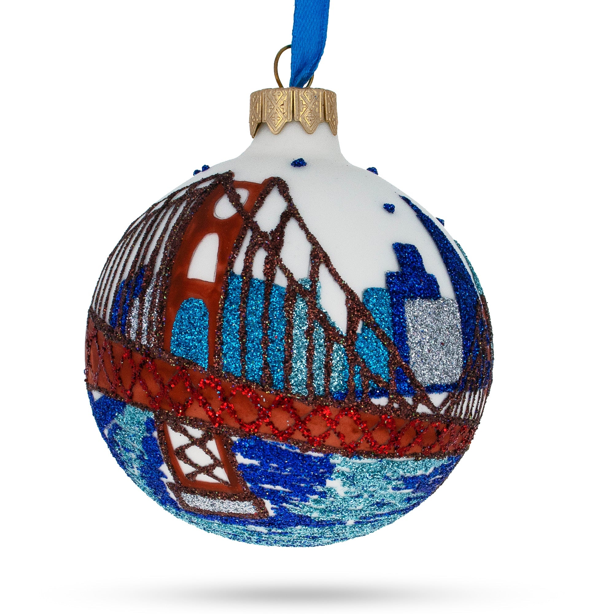 San Francisco, California, Usa Glass Christmas Ornament 3.25 Inches