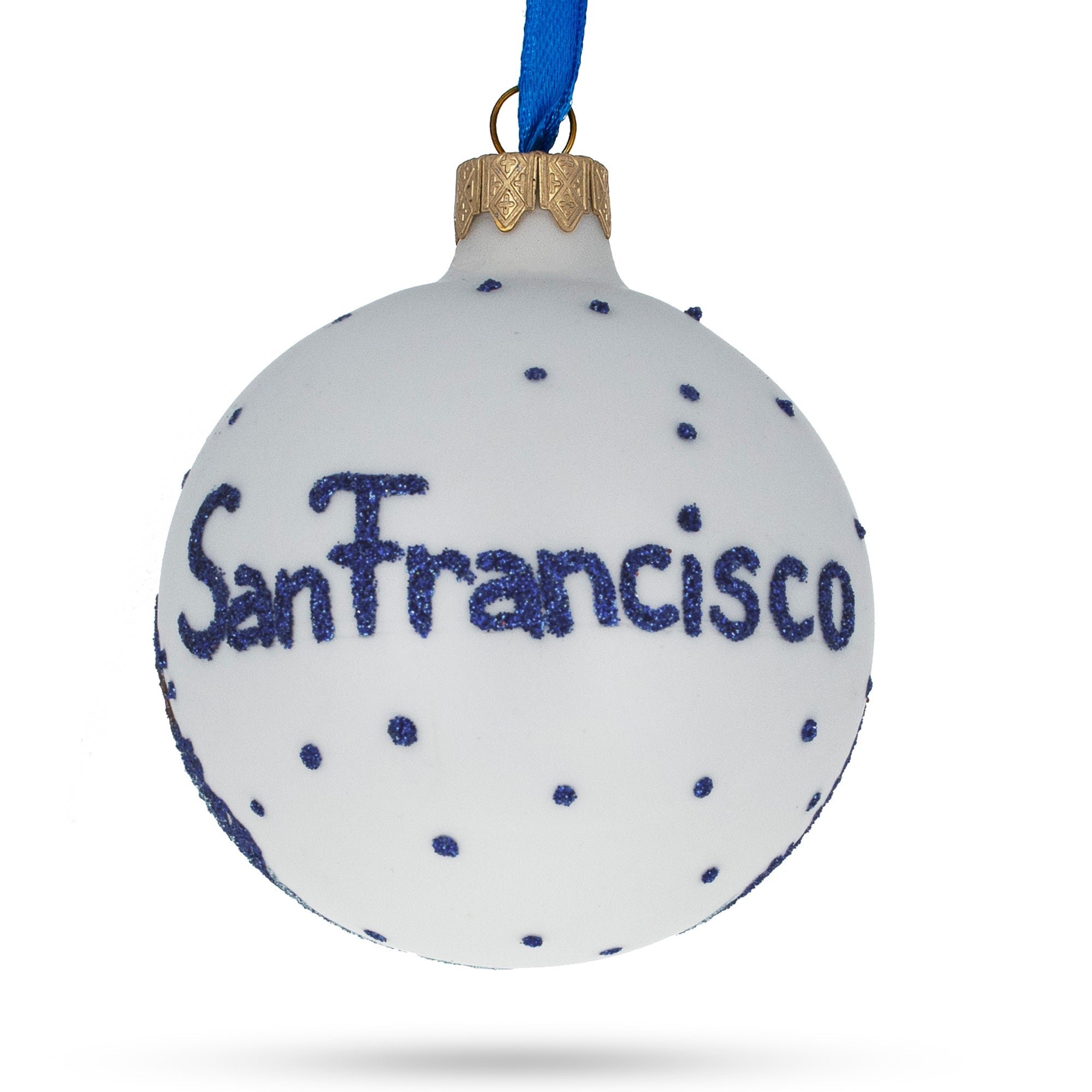 San Francisco, California, Usa Glass Christmas Ornament 3.25 Inches