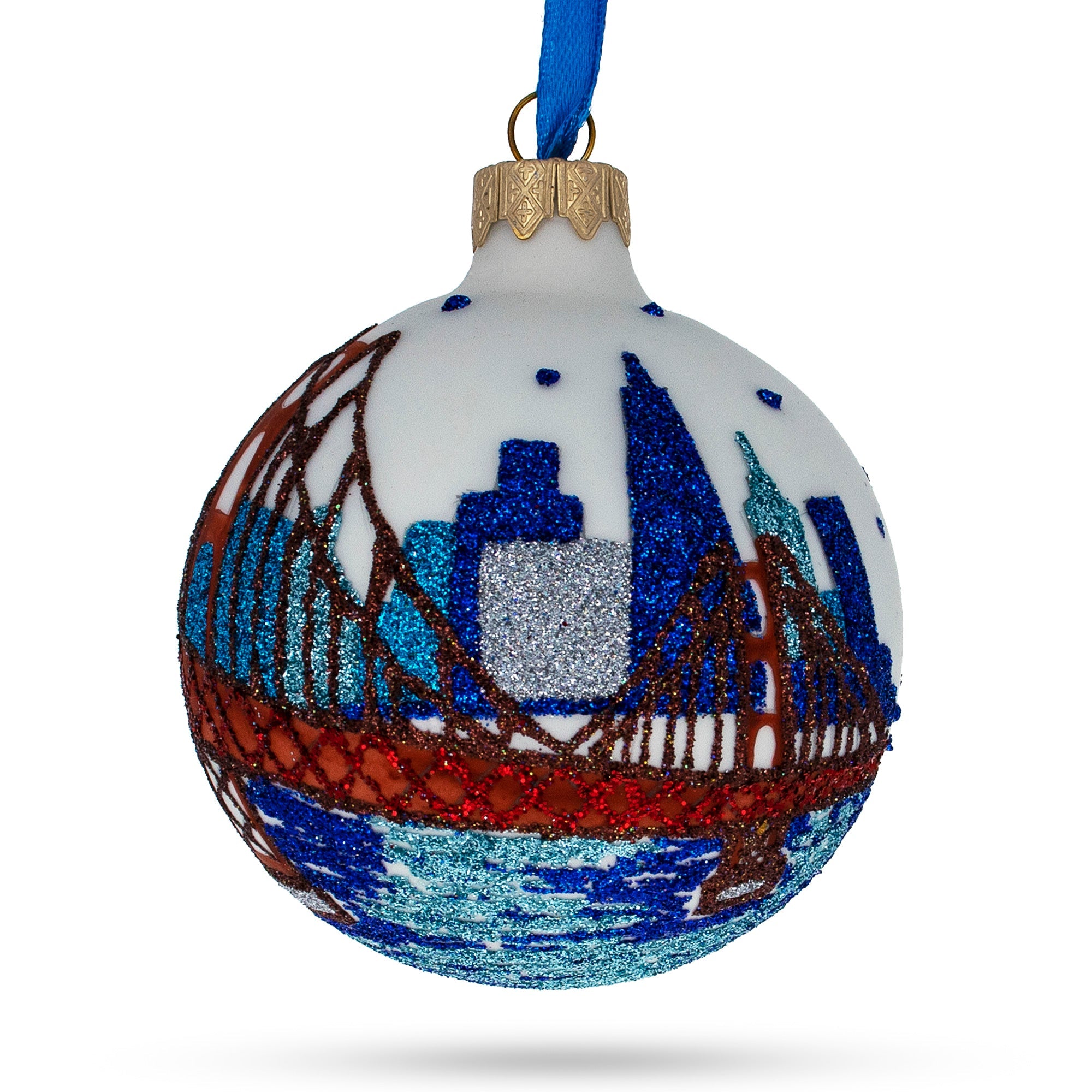 San Francisco, California, Usa Glass Christmas Ornament 3.25 Inches