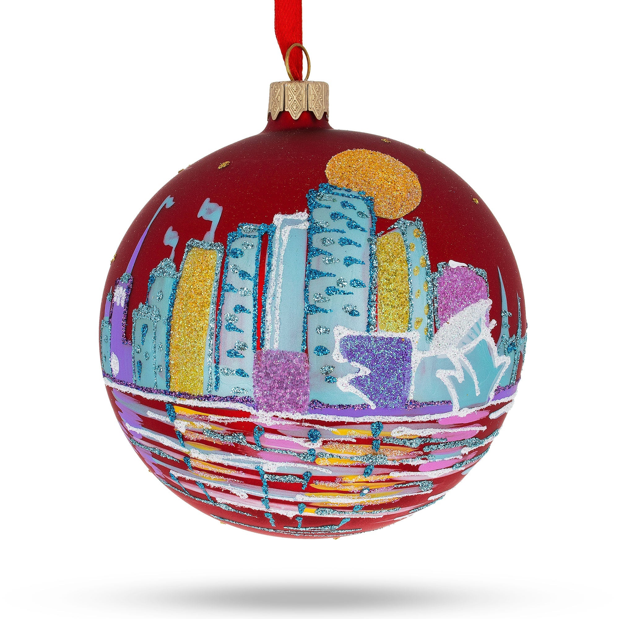 Milwaukee, Wisconsin, Usa Glass Ball Christmas Ornament 4 Inches