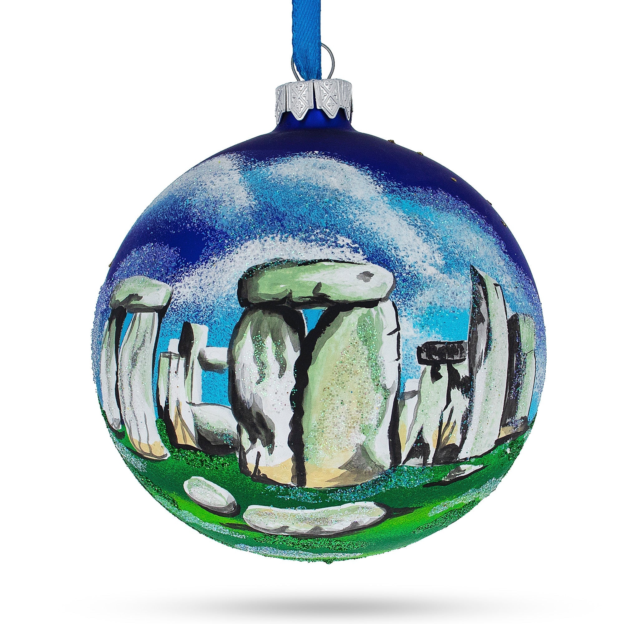 Stonehenge, England, Great Britain Glass Ball Christmas Ornament 4 Inches