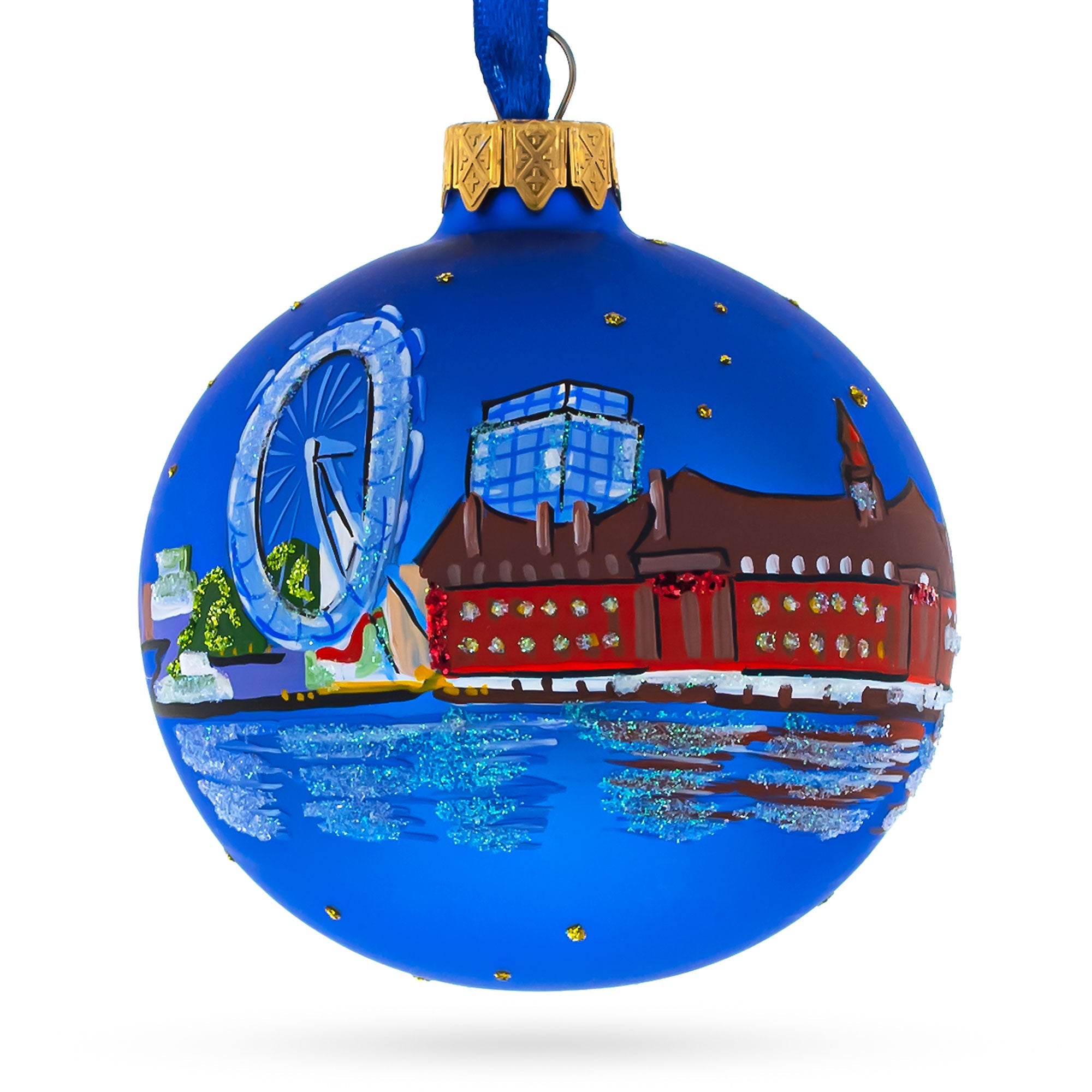 London, United Kingdom Glass Christmas Ornament 3.25 Inches